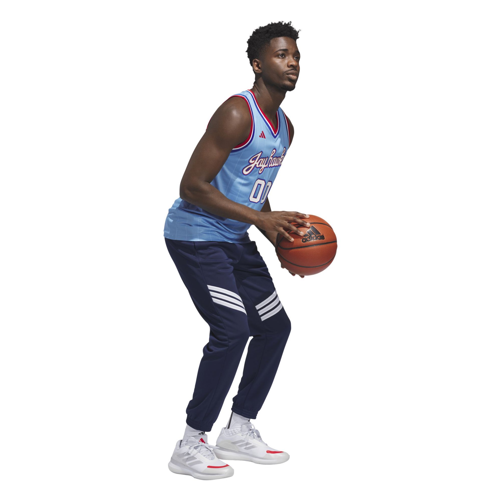 adidas Men's Kansas Jayhawks Light Blue Swingman Basketball Jersey product image