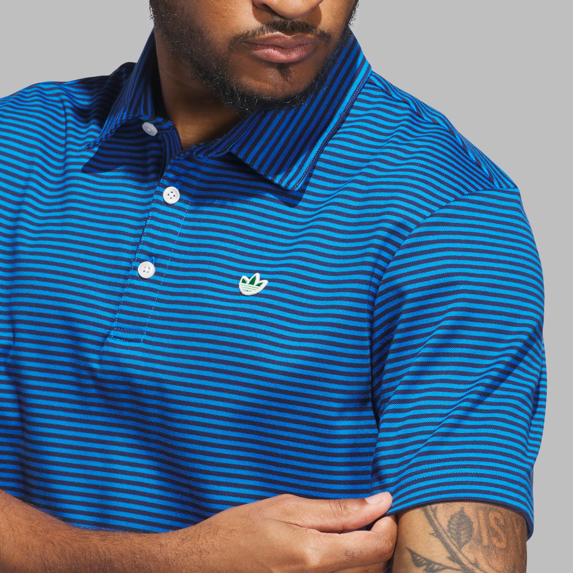 adidas Originals Mens Short sleeve Striped Pique Golf Polo product image