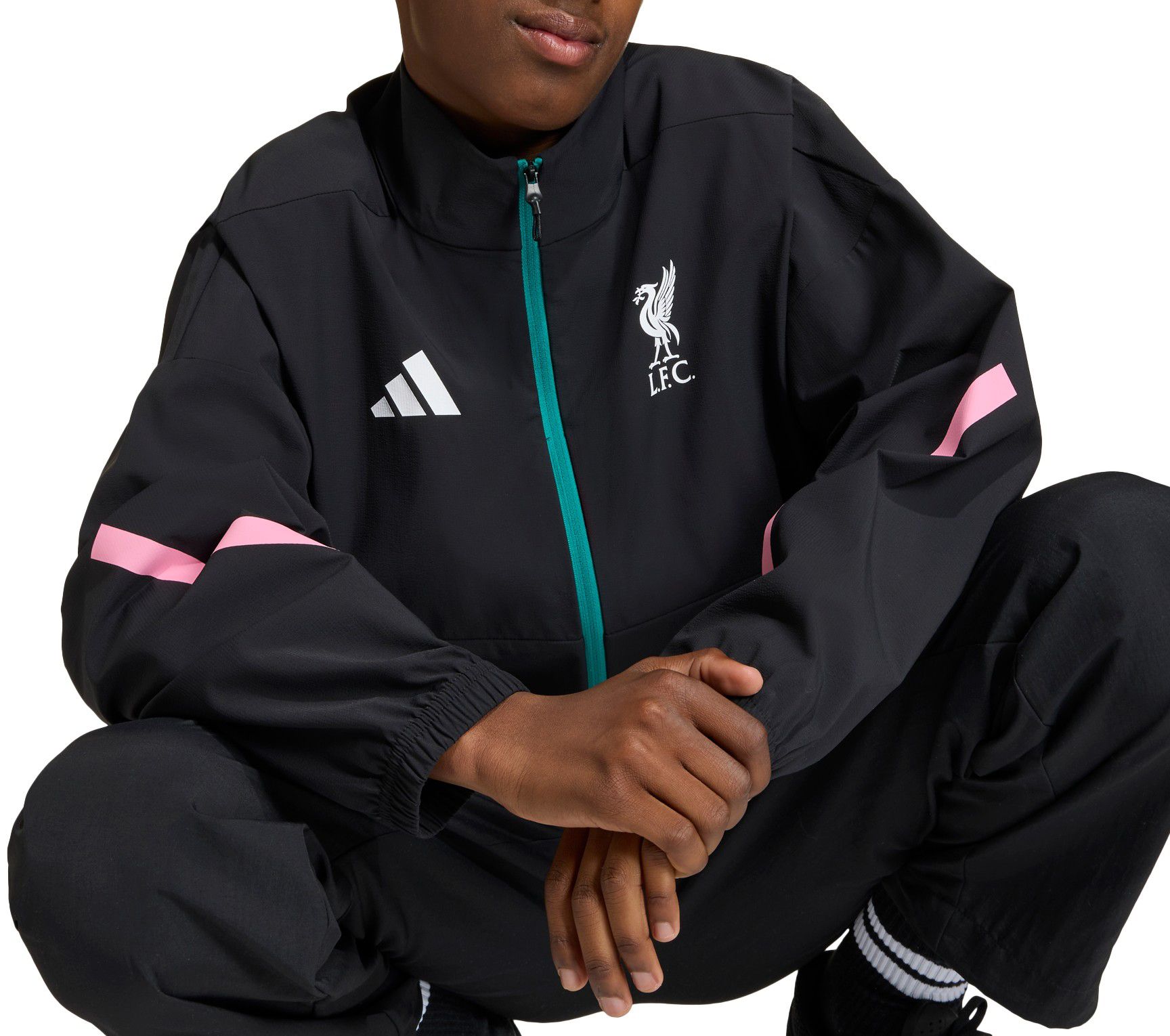 adidas Youth 2025 Liverpool Black Anthem Full-Zip Jacket product image