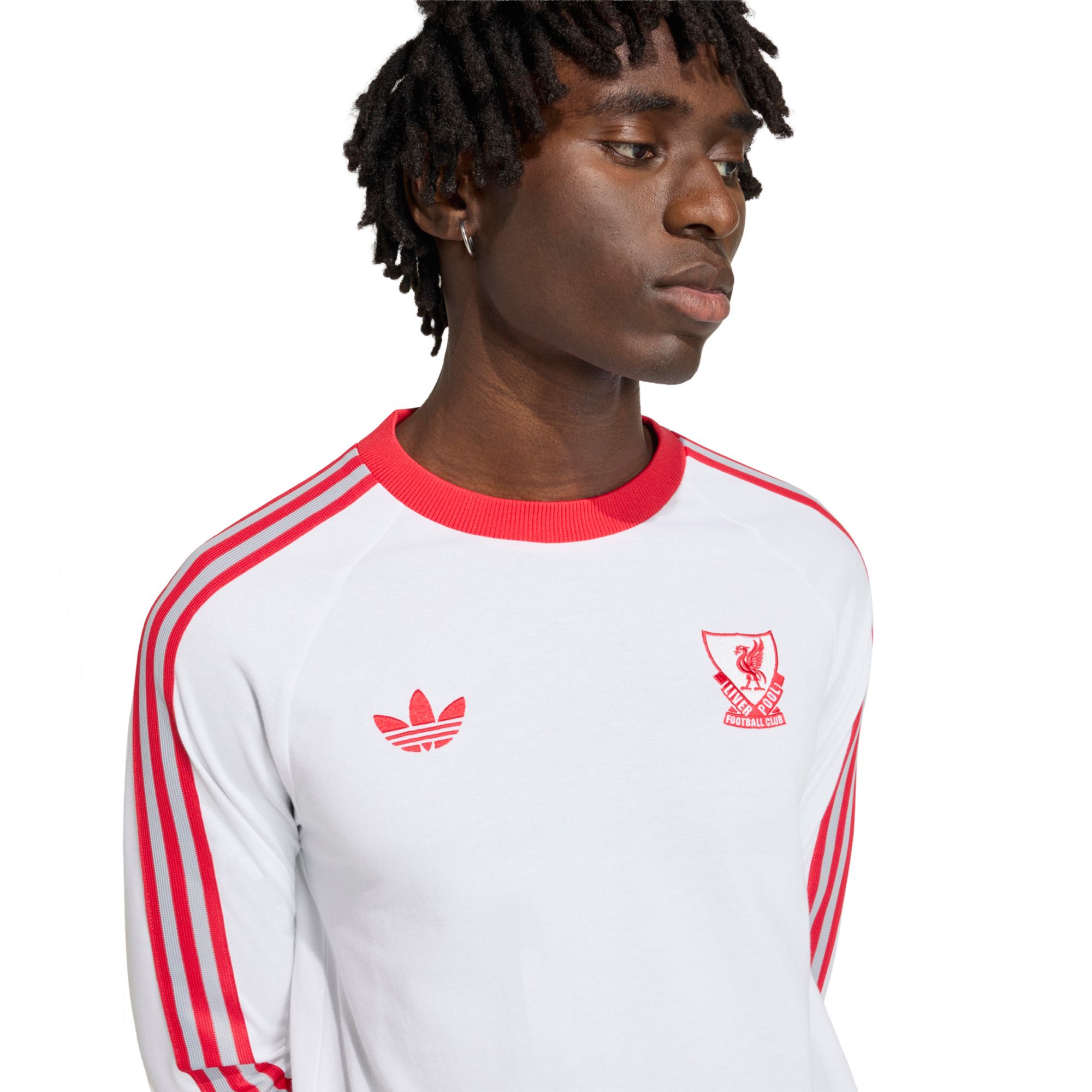 adidas Adult Liverpool FC White 2025 Home Long Sleeve Shirt product image