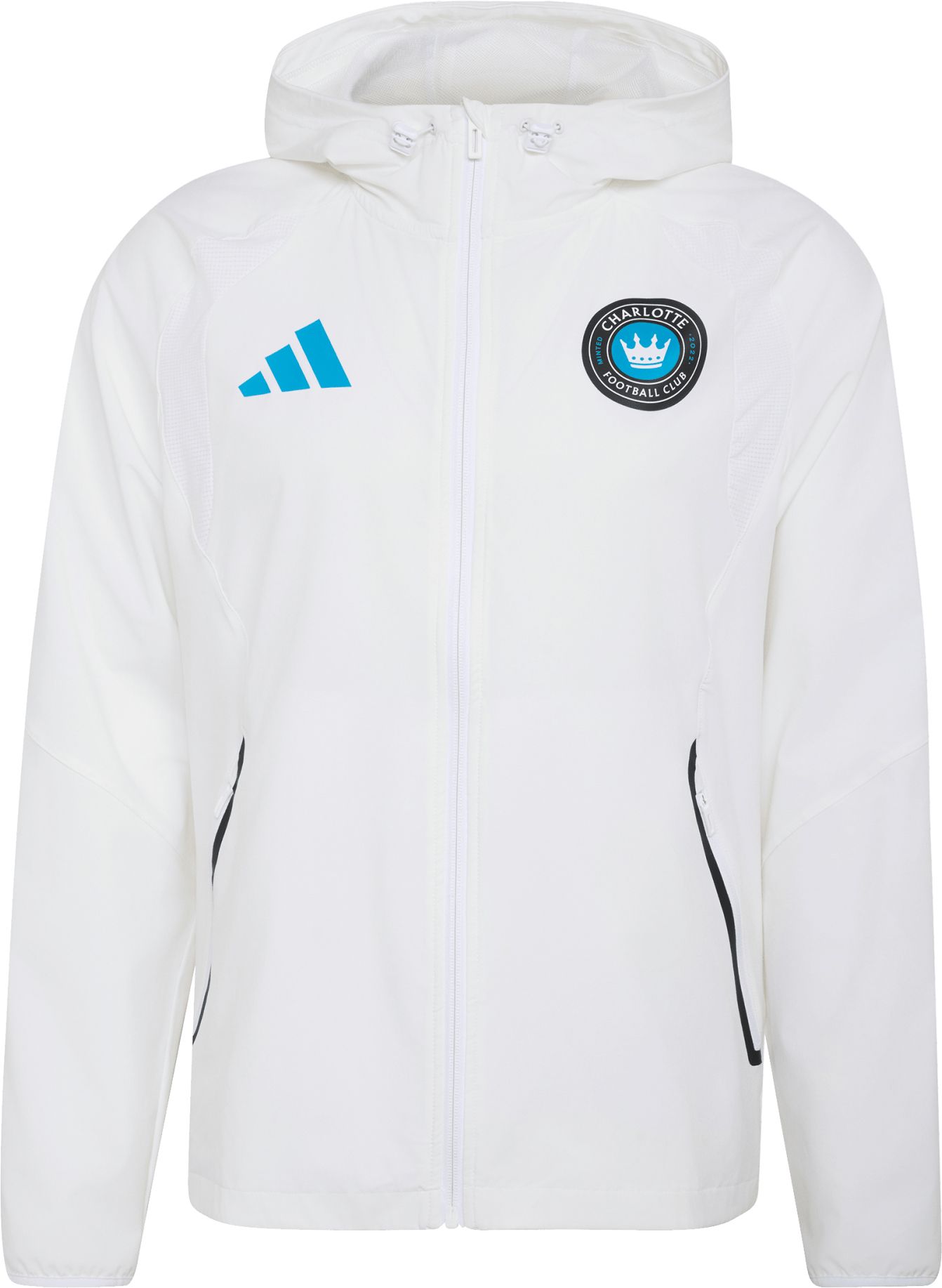 adidas Adult Charlotte FC White 2026 Home Travel Full-Zip Jacket product image
