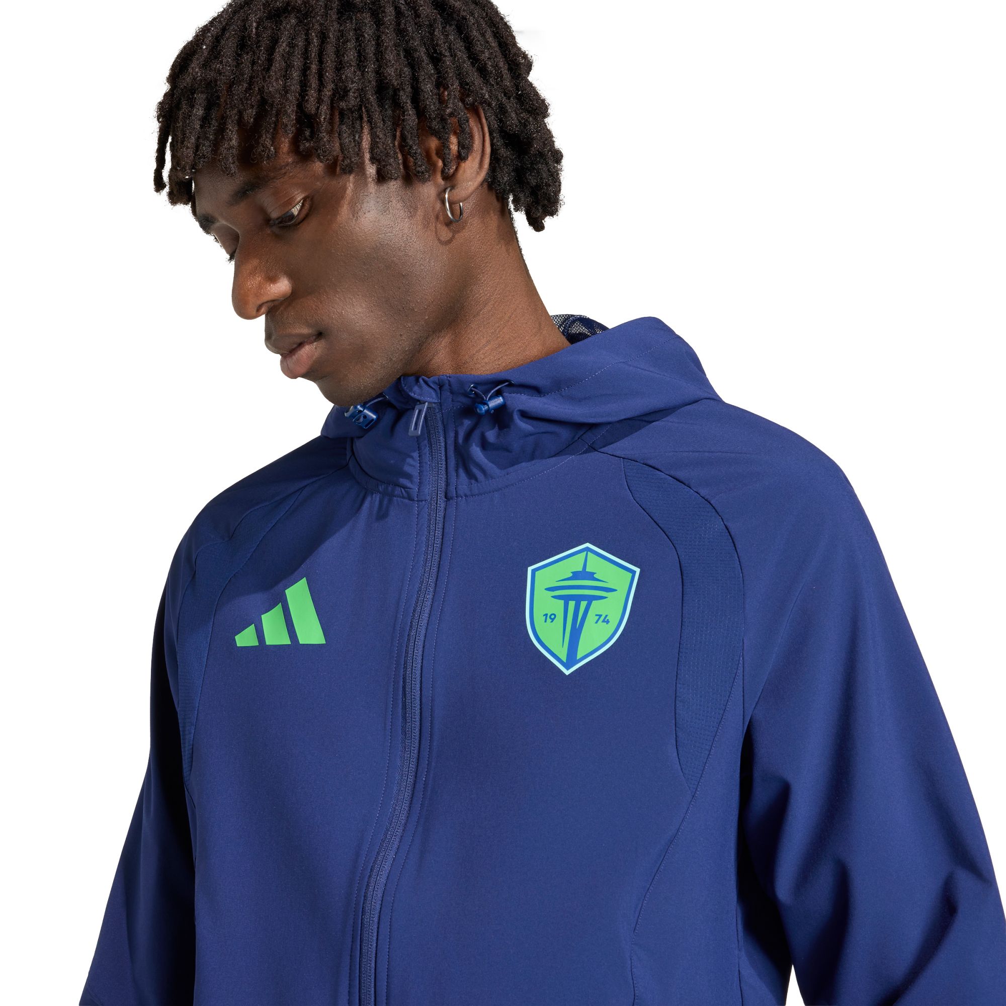 adidas Men's Seattle Sounders Dark Blue 2026 Home Travel Full-Zip Jacket product image