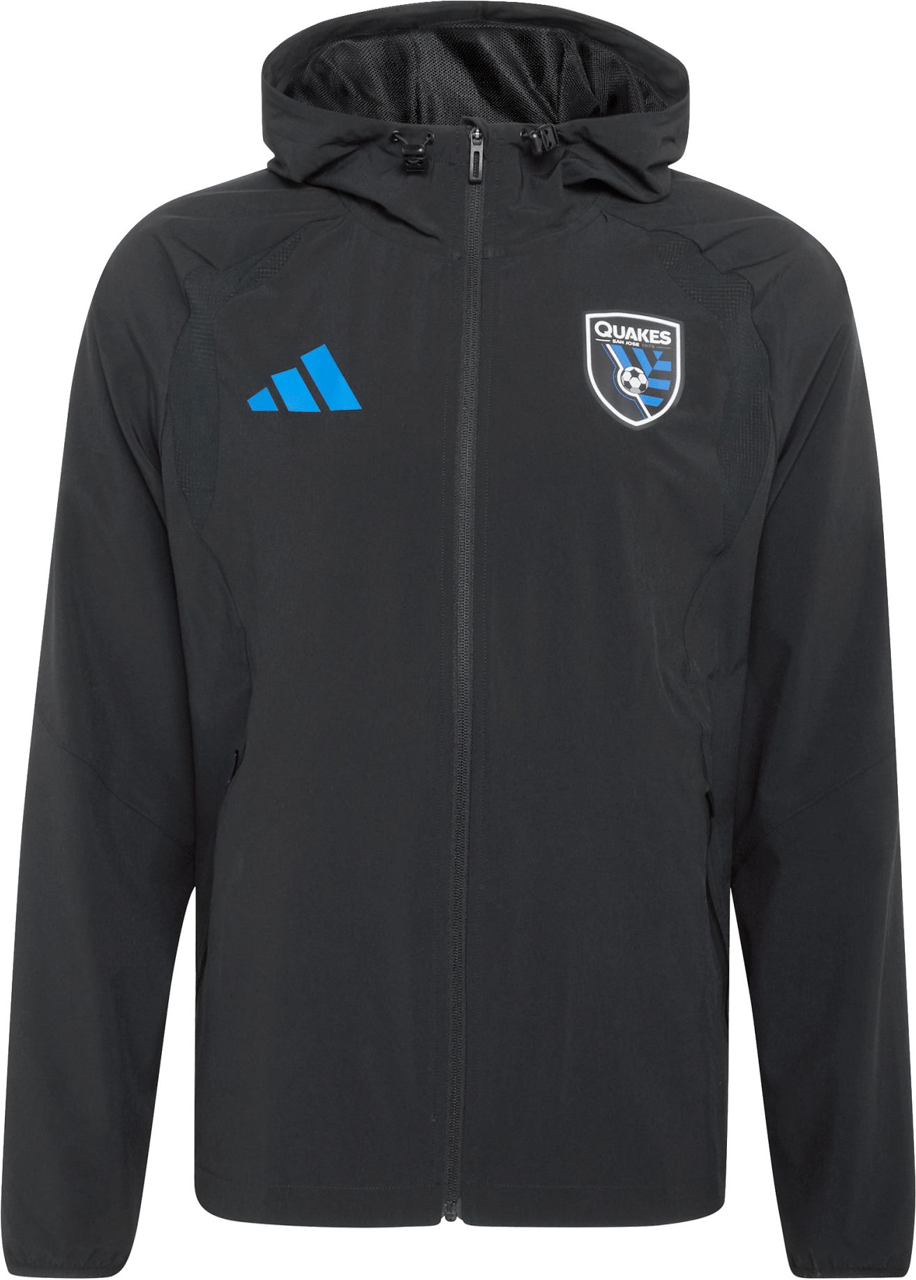 adidas Men's San Jose Earthquakes Black 2026 Home Travel Full-Zip Jacket product image