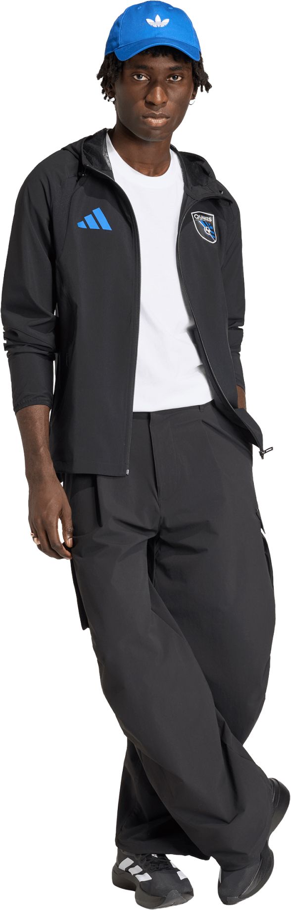 adidas Men's San Jose Earthquakes Black 2026 Home Travel Full-Zip Jacket product image