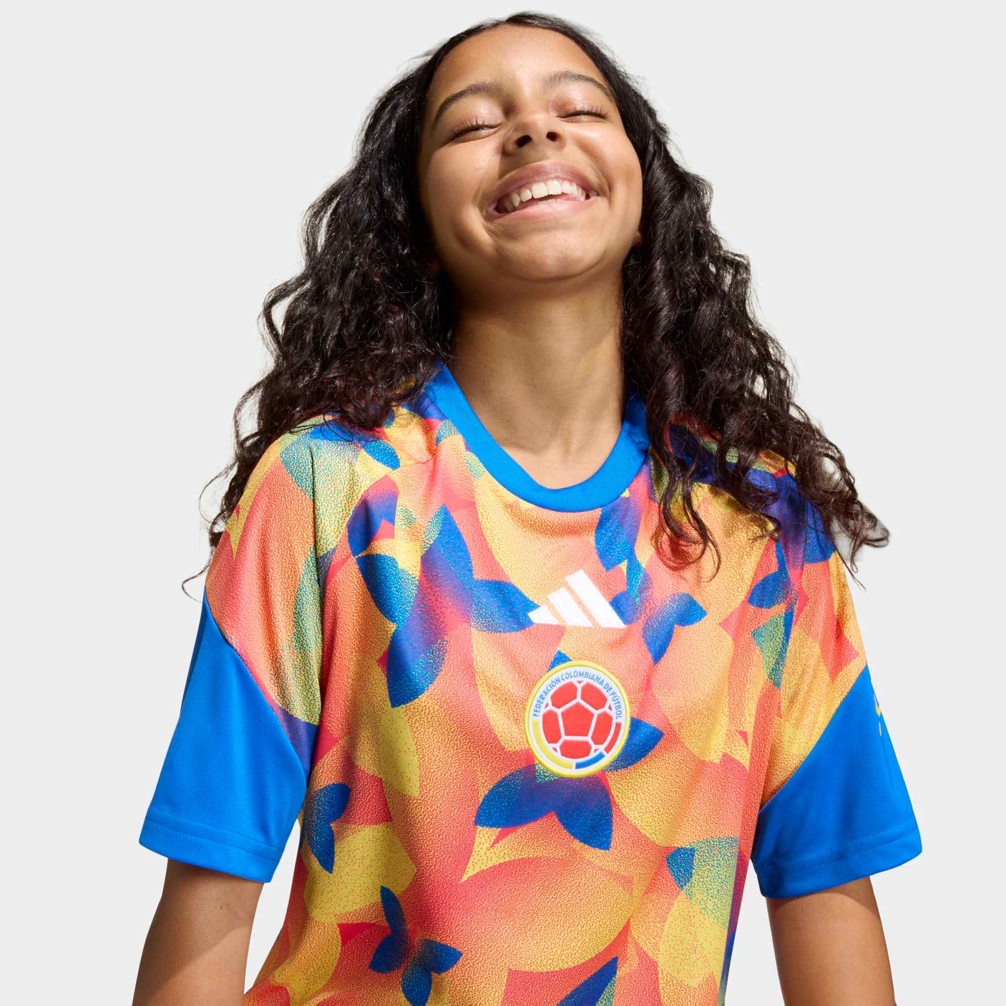 adidas Youth Colombia Glory Blue 2026 Home Prematch Jersey product image