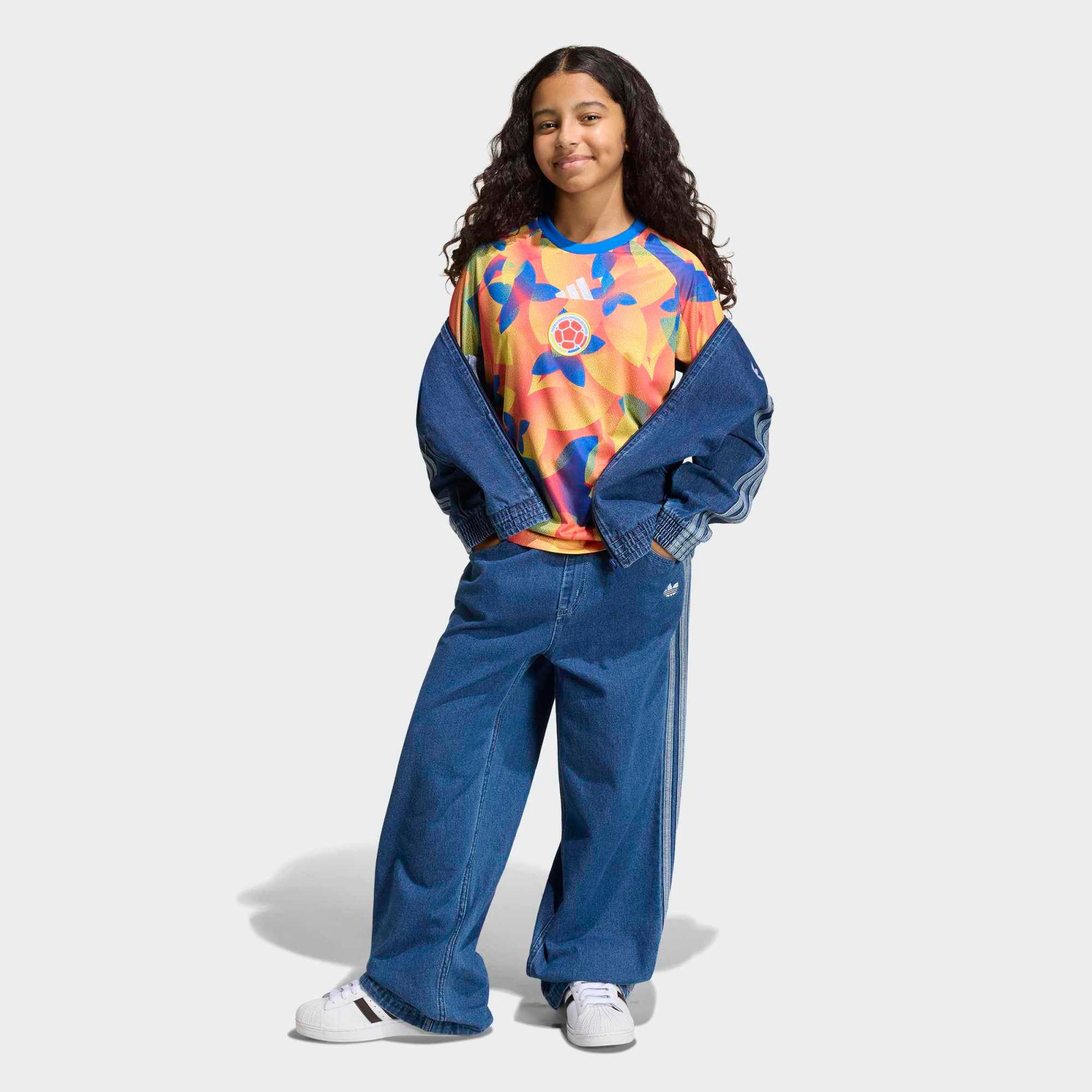 adidas Youth Colombia Glory Blue 2026 Home Prematch Jersey product image