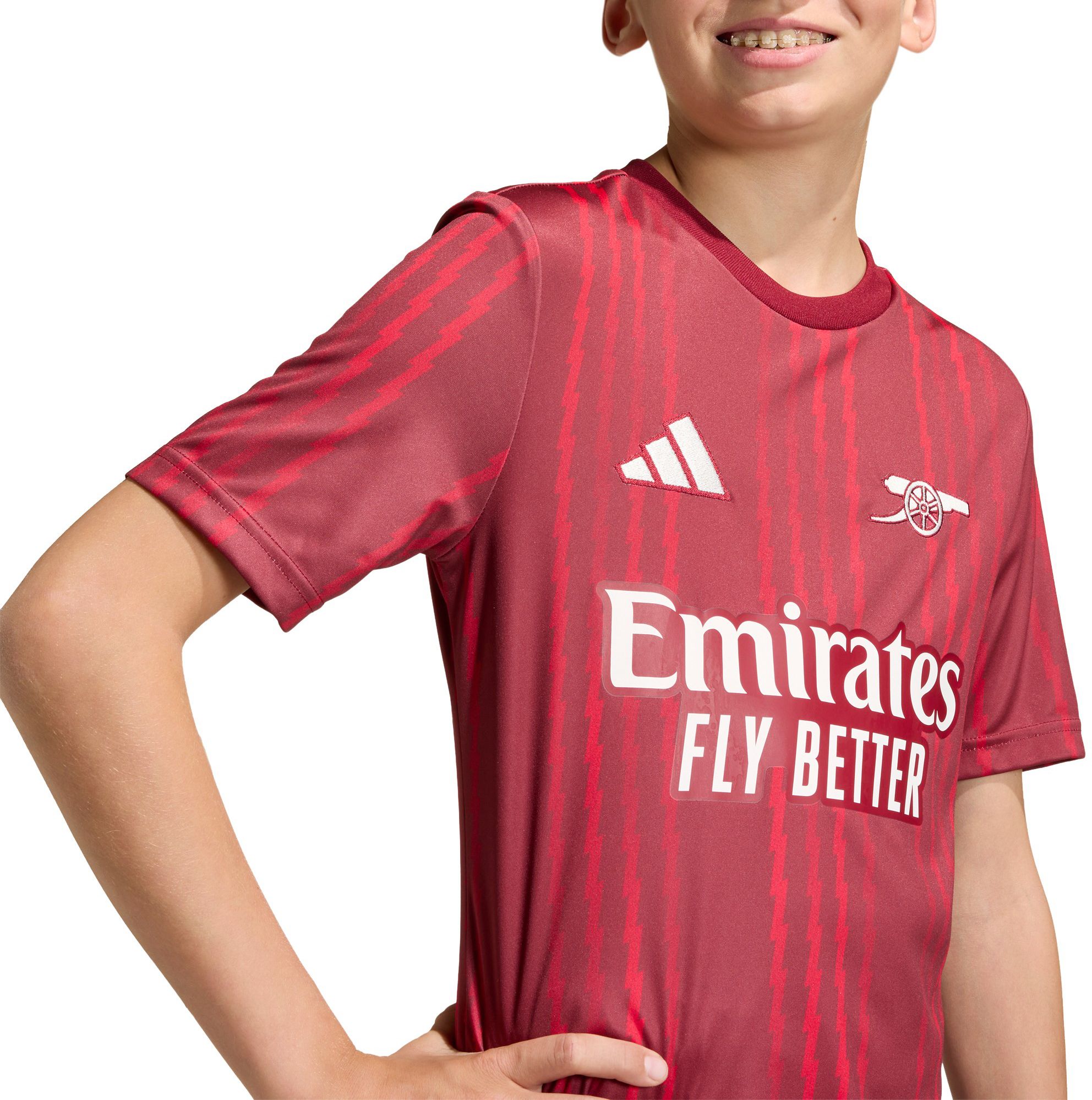adidas Youth 2025 Arsenal Burgundy Prematch Jersey product image