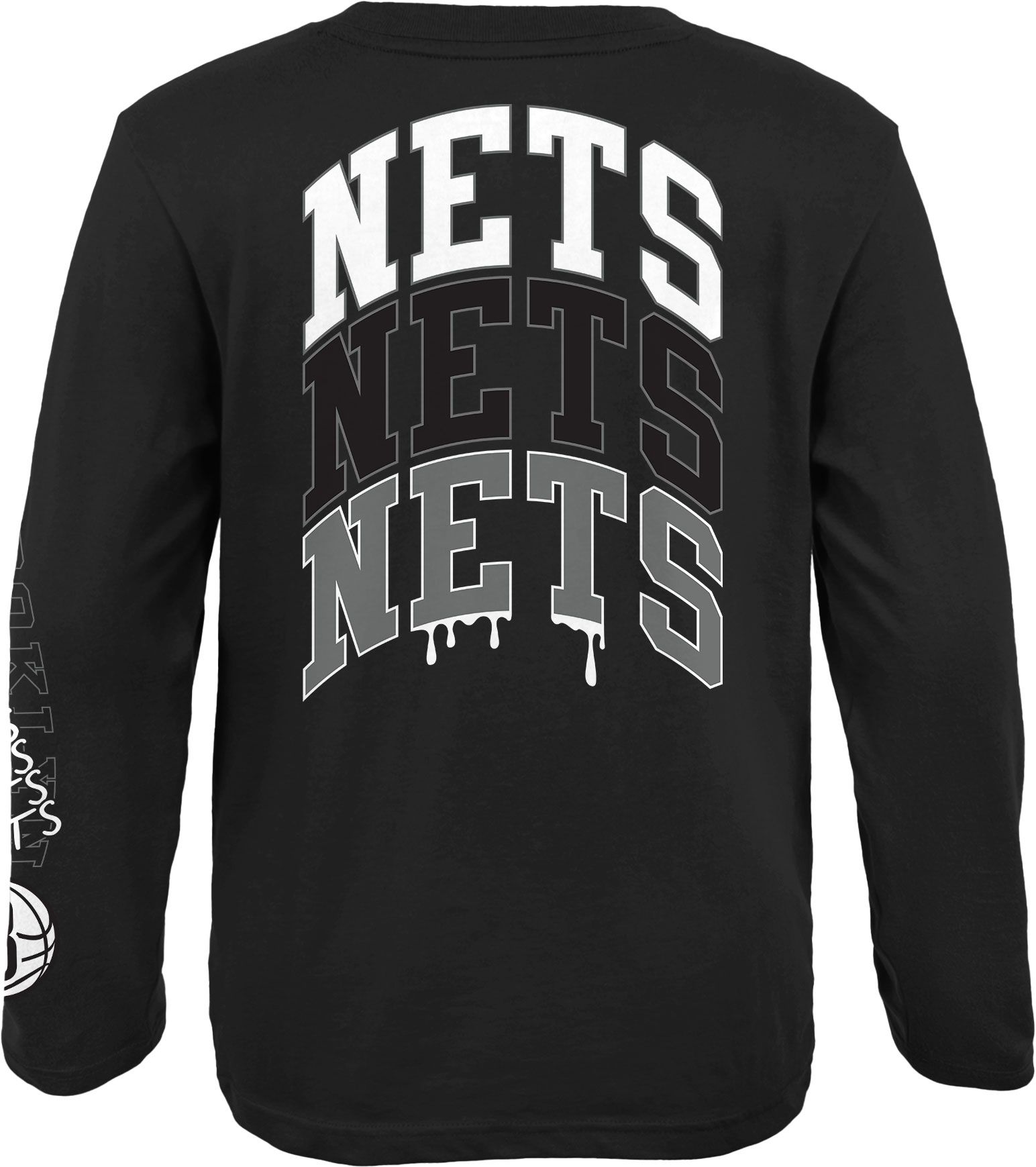 Outerstuff Youth Brooklyn Nets Black Team Drip Long Sleeve T-Shirt