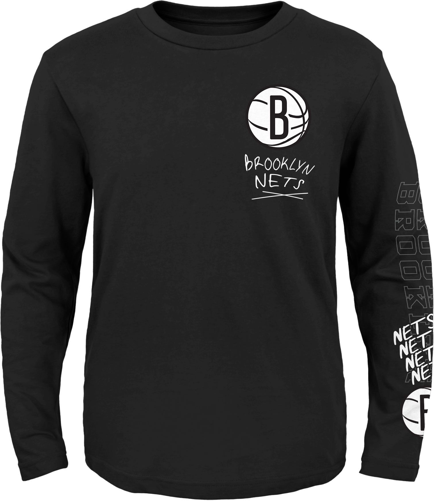 Outerstuff Youth Brooklyn Nets Black Team Drip Long Sleeve T-Shirt