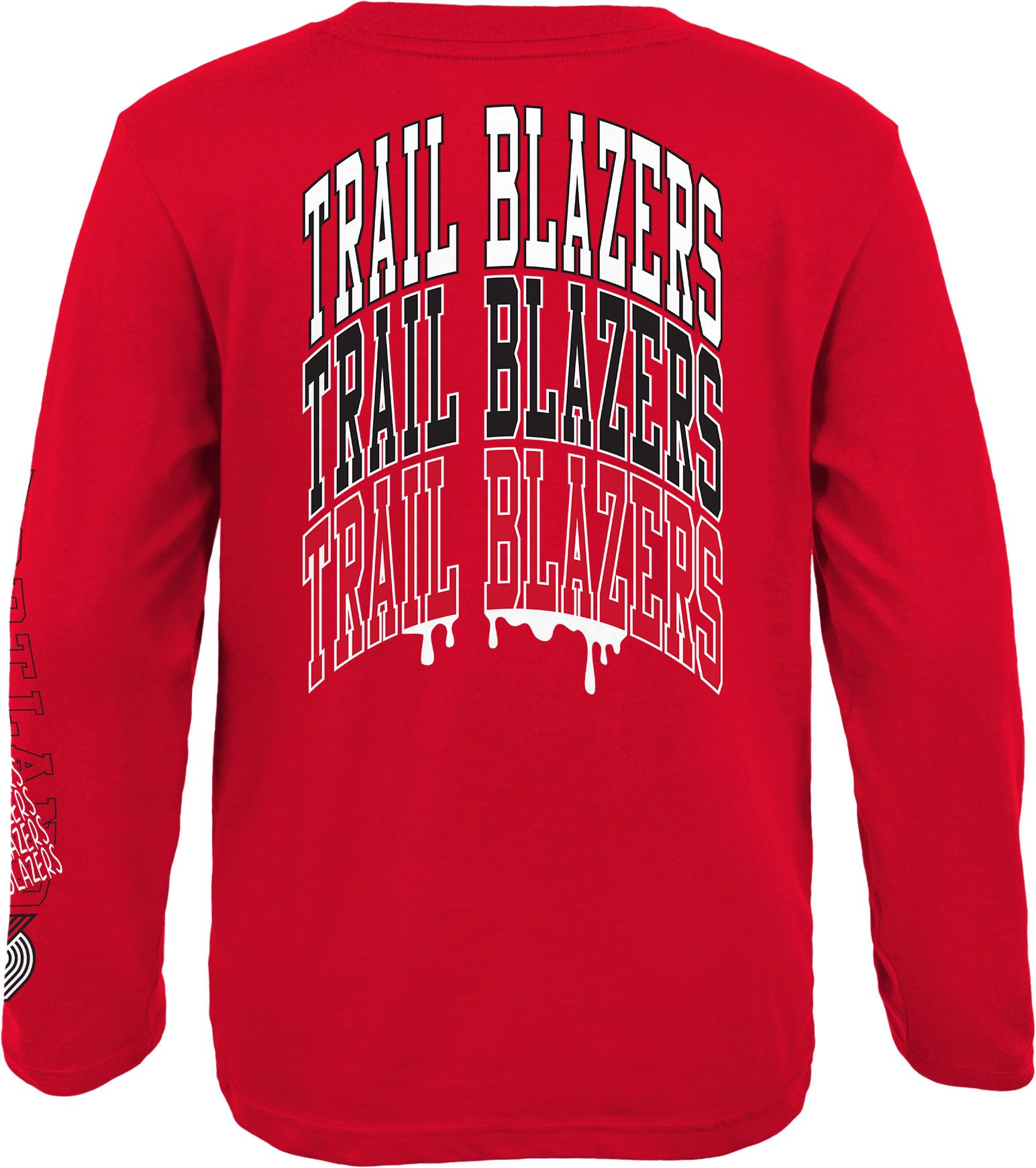 Outerstuff Youth Portland Trail Blazers Red Team Drip Long Sleeve T-Shirt