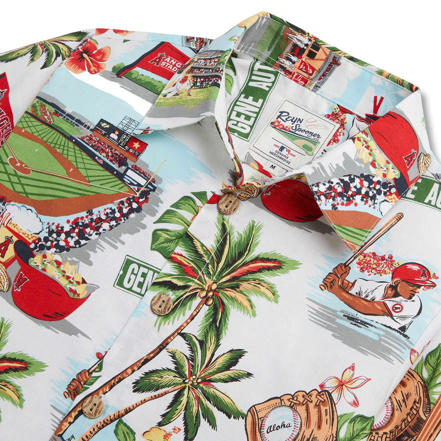 Reyn Spooner Youth Los Angeles Angels White Scenic Button-Down Shirt product image