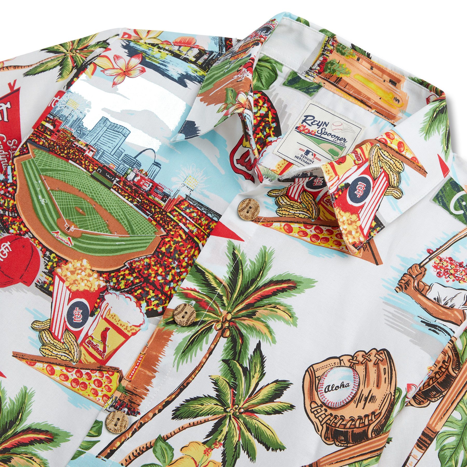 Reyn Spooner Youth St. Louis Cardinals White Scenic Button-Down Shirt product image