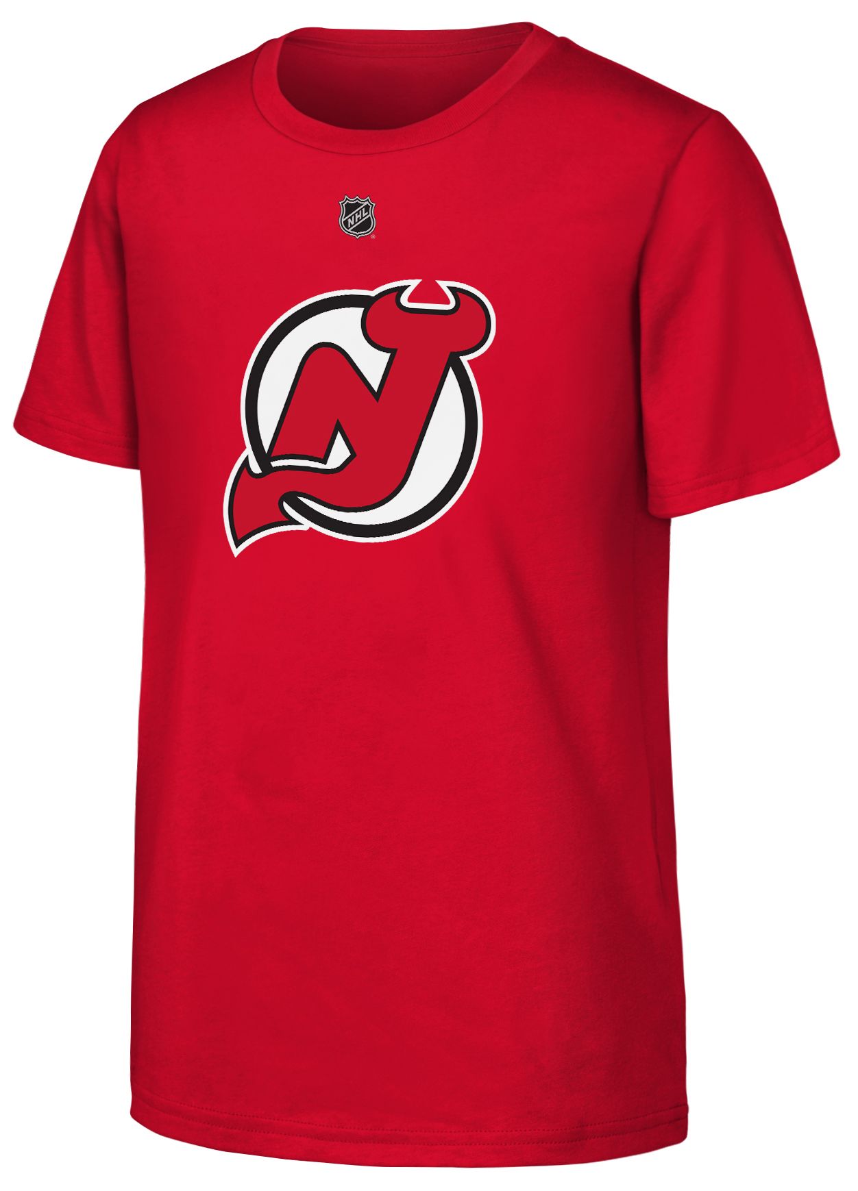 NHL Youth New Jersey Devils Jack Hughes #86 University Red T-Shirt
