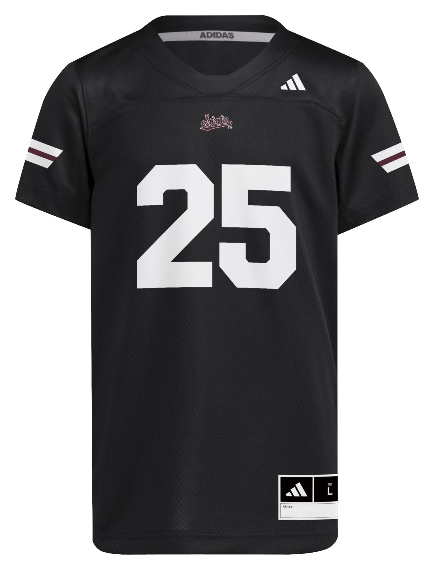 adidas Youth Mississippi State Bulldogs Black Replica Strategy Football Jersey product image