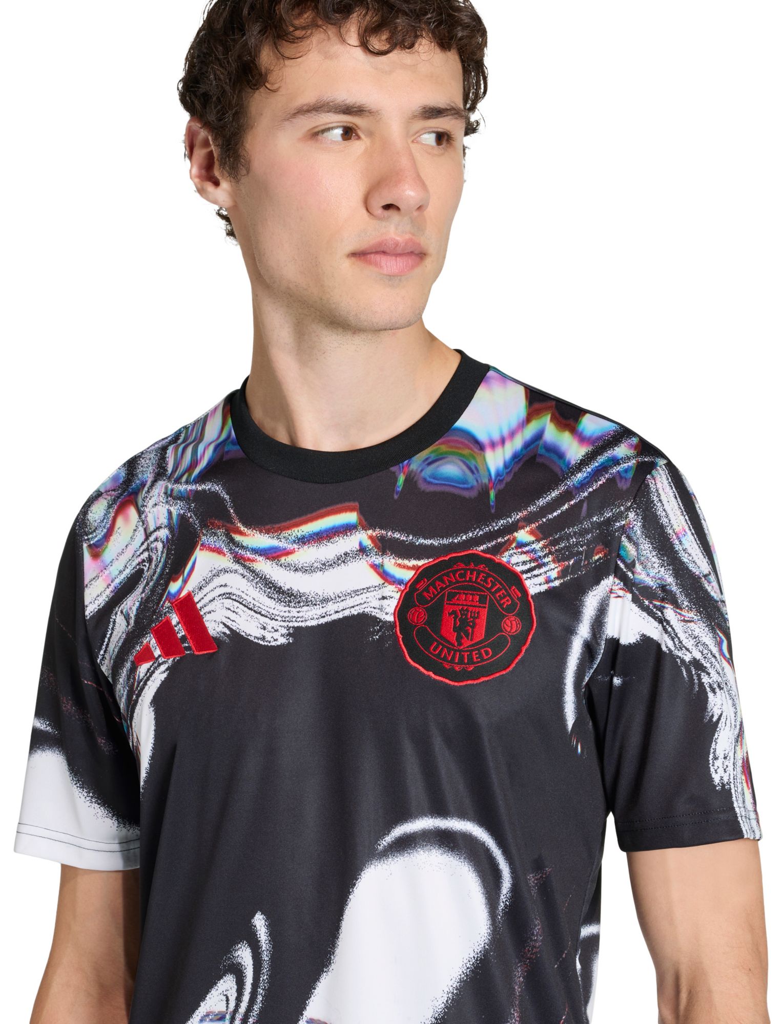 adidas Adult 2025 Manchester United Black Prematch Jersey product image