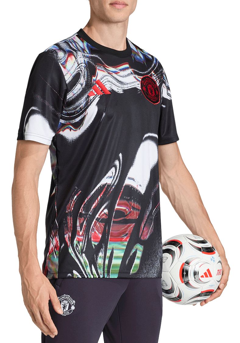 adidas Adult 2025 Manchester United Black Prematch Jersey product image