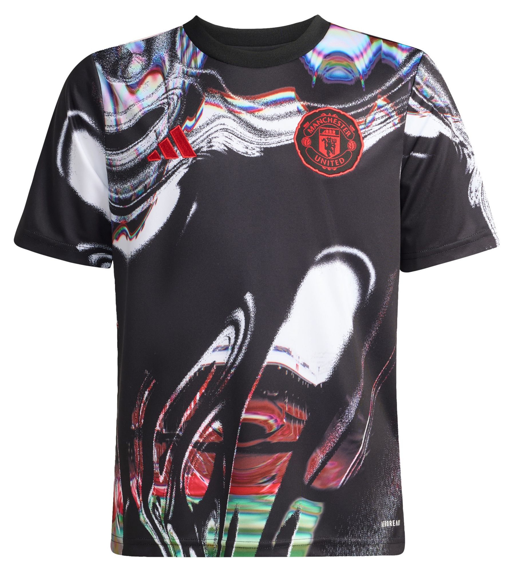 adidas Youth 2025 Manchester United Black Prematch Jersey product image