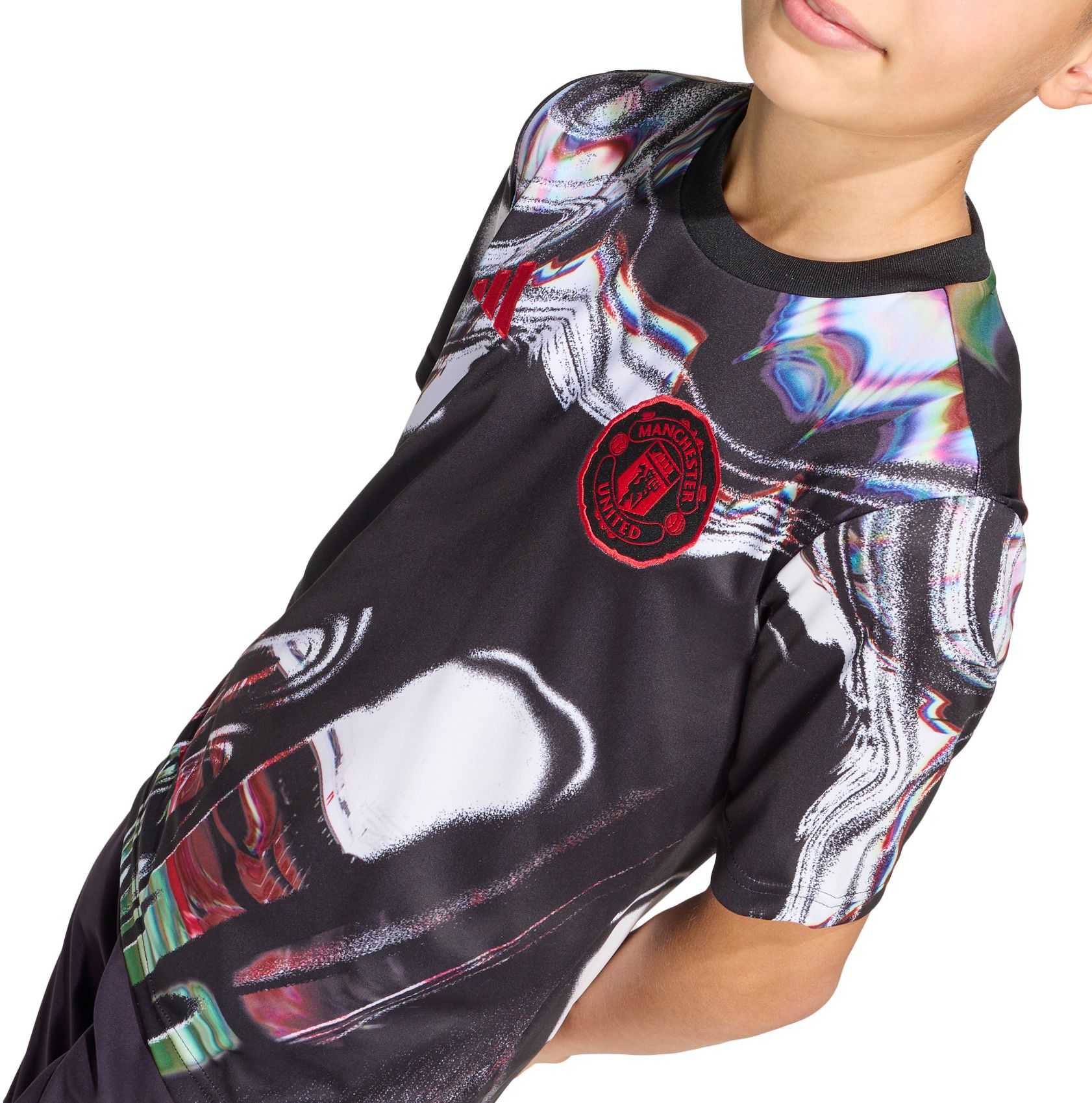 adidas Youth 2025 Manchester United Black Prematch Jersey product image