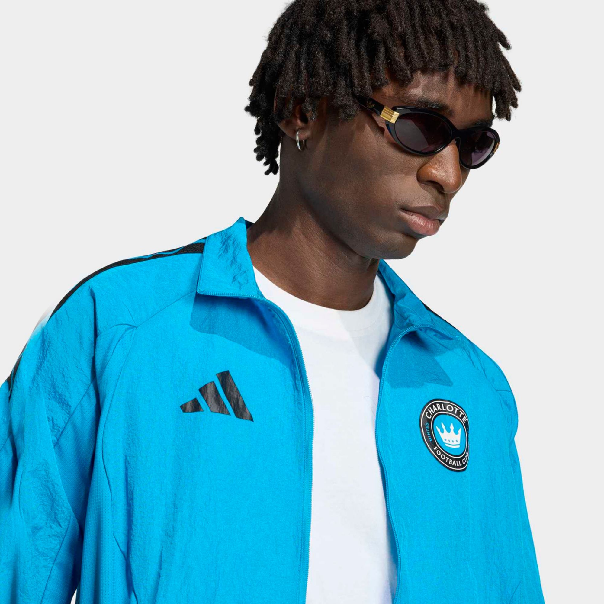 adidas Adult Charlotte FC Sharp Blue 2026 Prematch Anthem Full-Zip Jacket product image