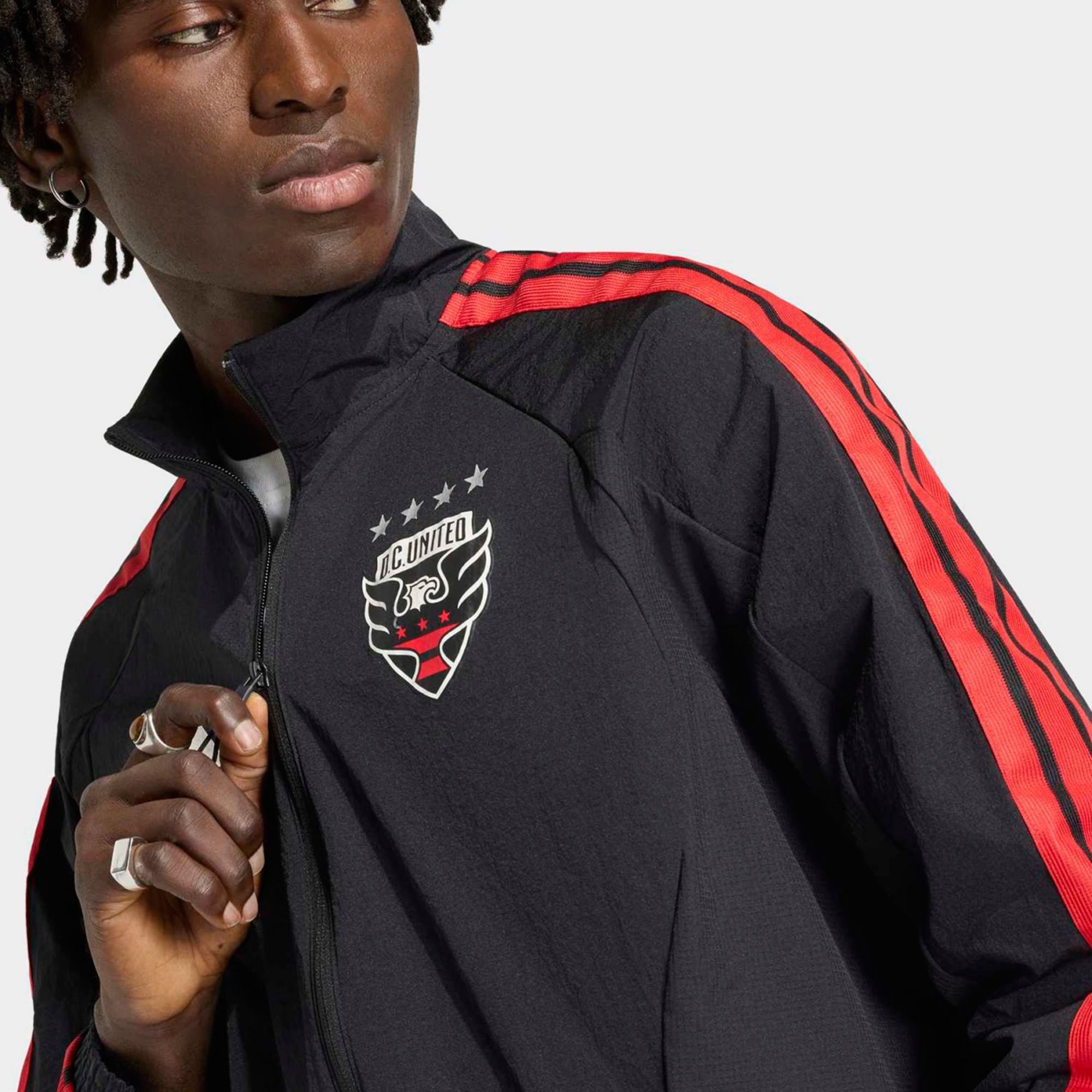 adidas Adult D.C. United Black 2026 Prematch Anthem Full-Zip Jacket product image