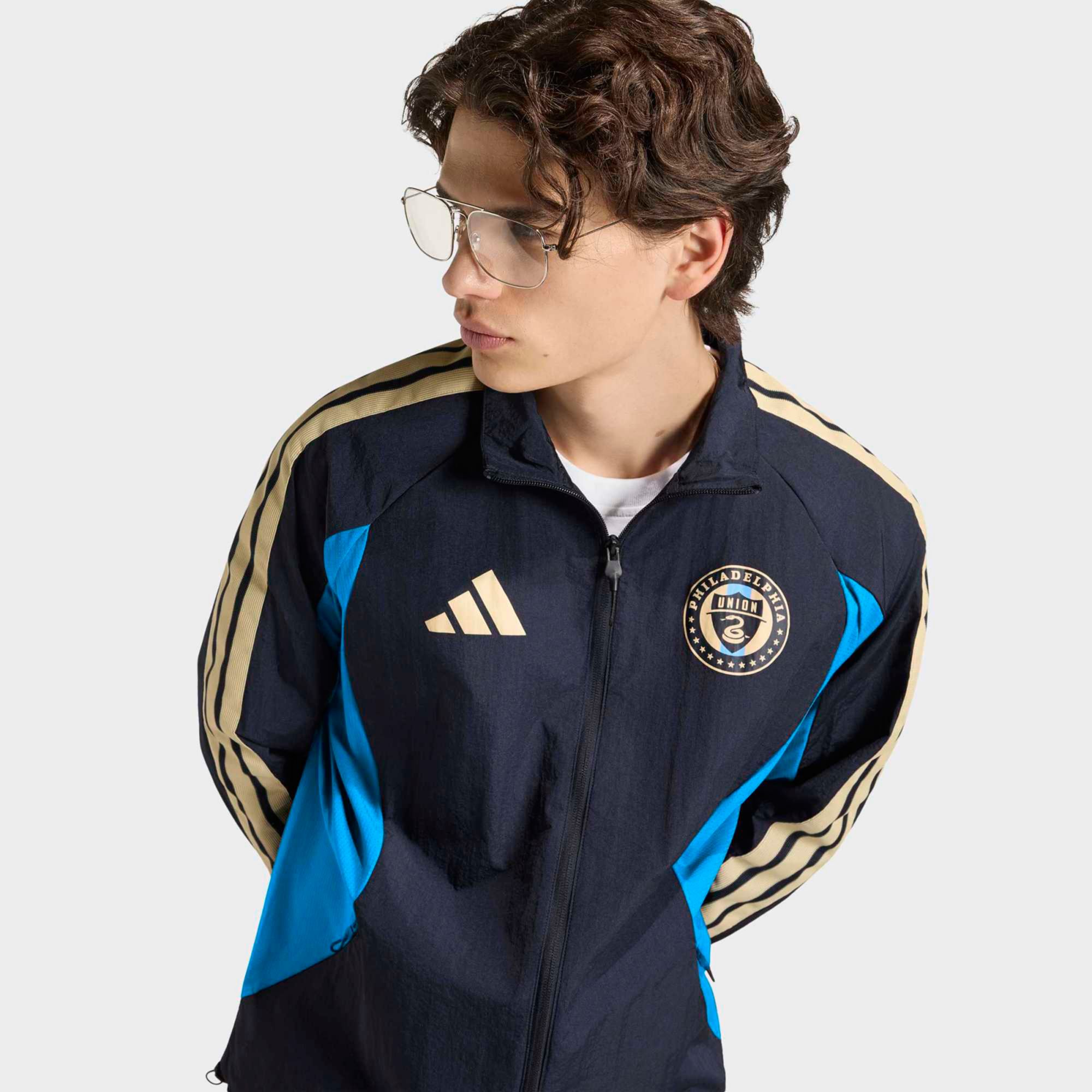 adidas Men's Philadelphia Union Navy 2026 Prematch Anthem Full-Zip Jacket product image