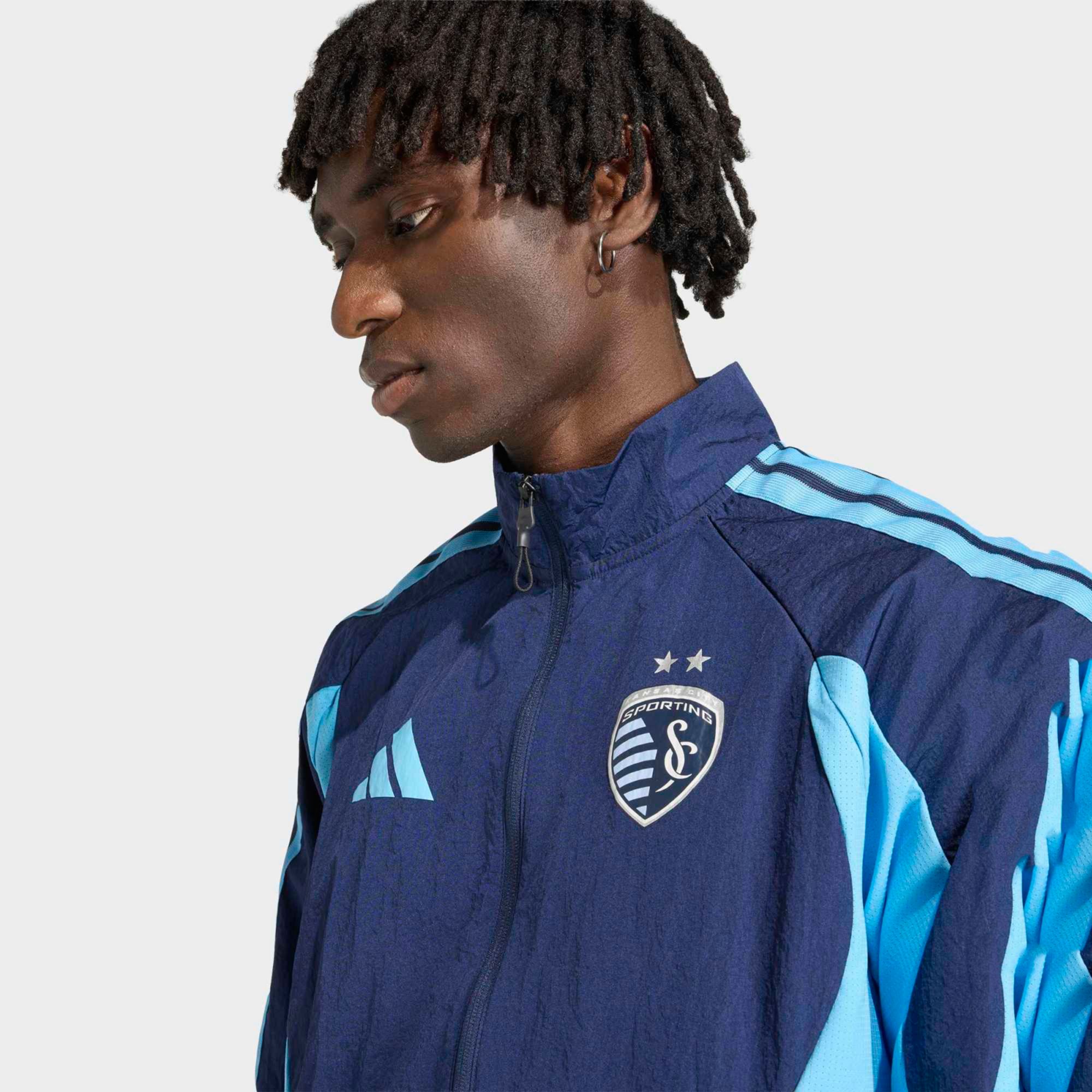 adidas Men's Sporting Kansas City Navy 2026 Prematch Anthem Full-Zip Jacket product image