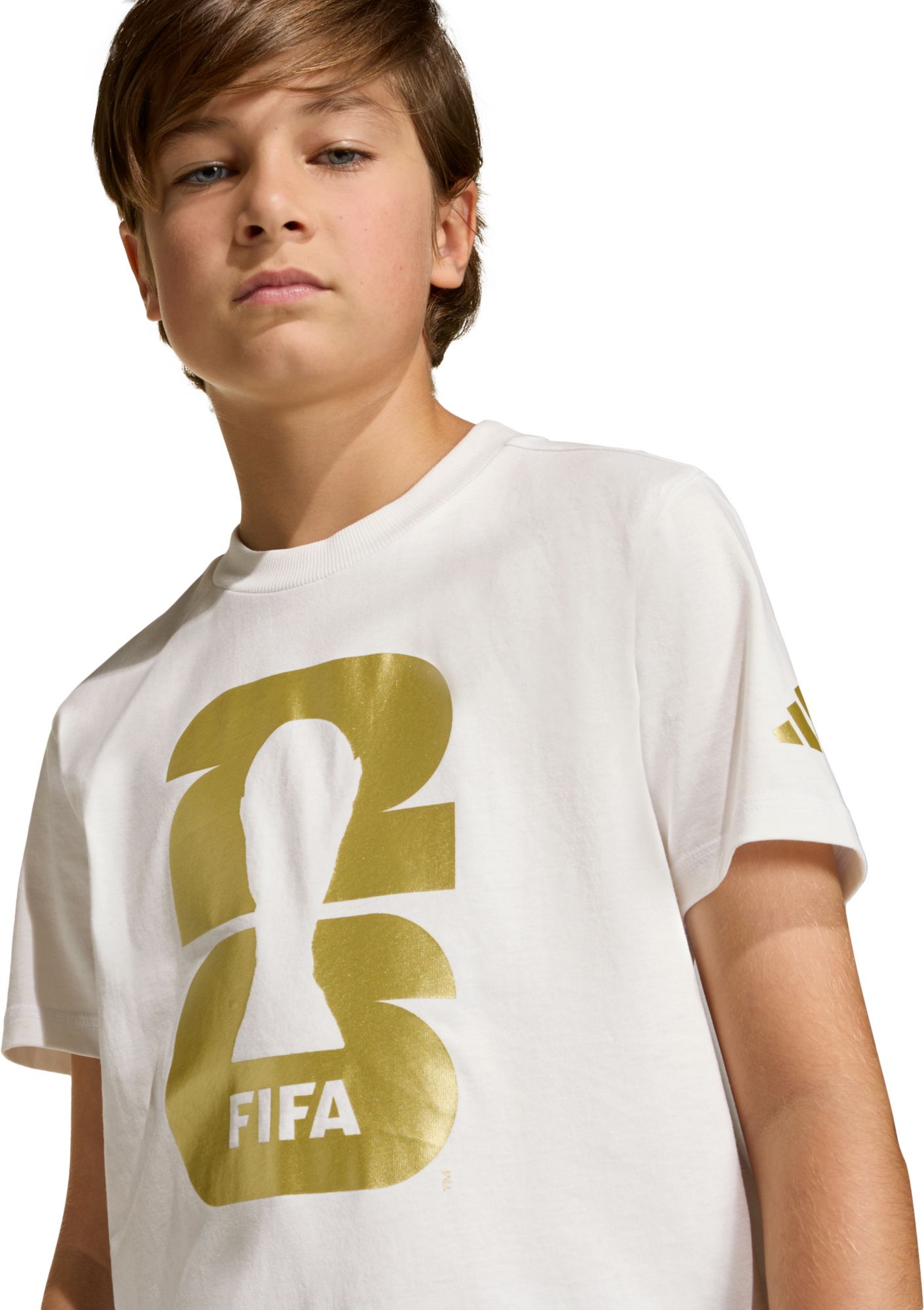 adidas Youth 2026 FIFA World Cup Official Emblem White T-Shirt product image