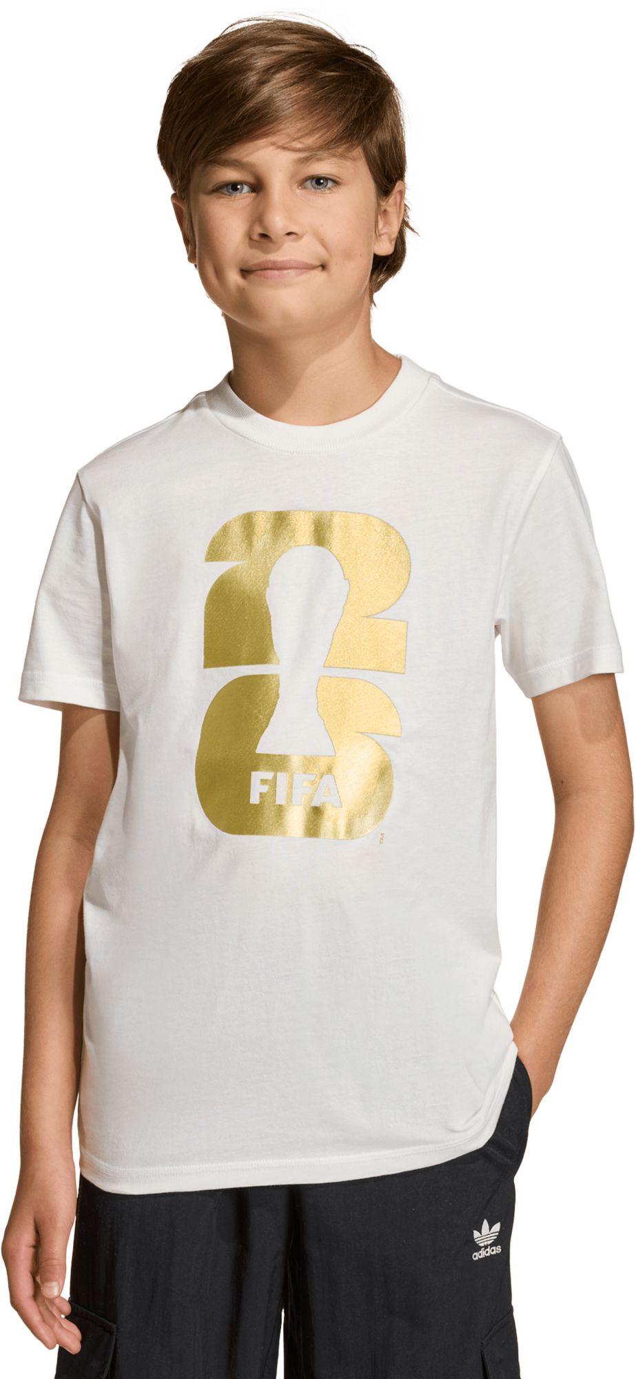 adidas Youth 2026 FIFA World Cup Official Emblem White T-Shirt product image