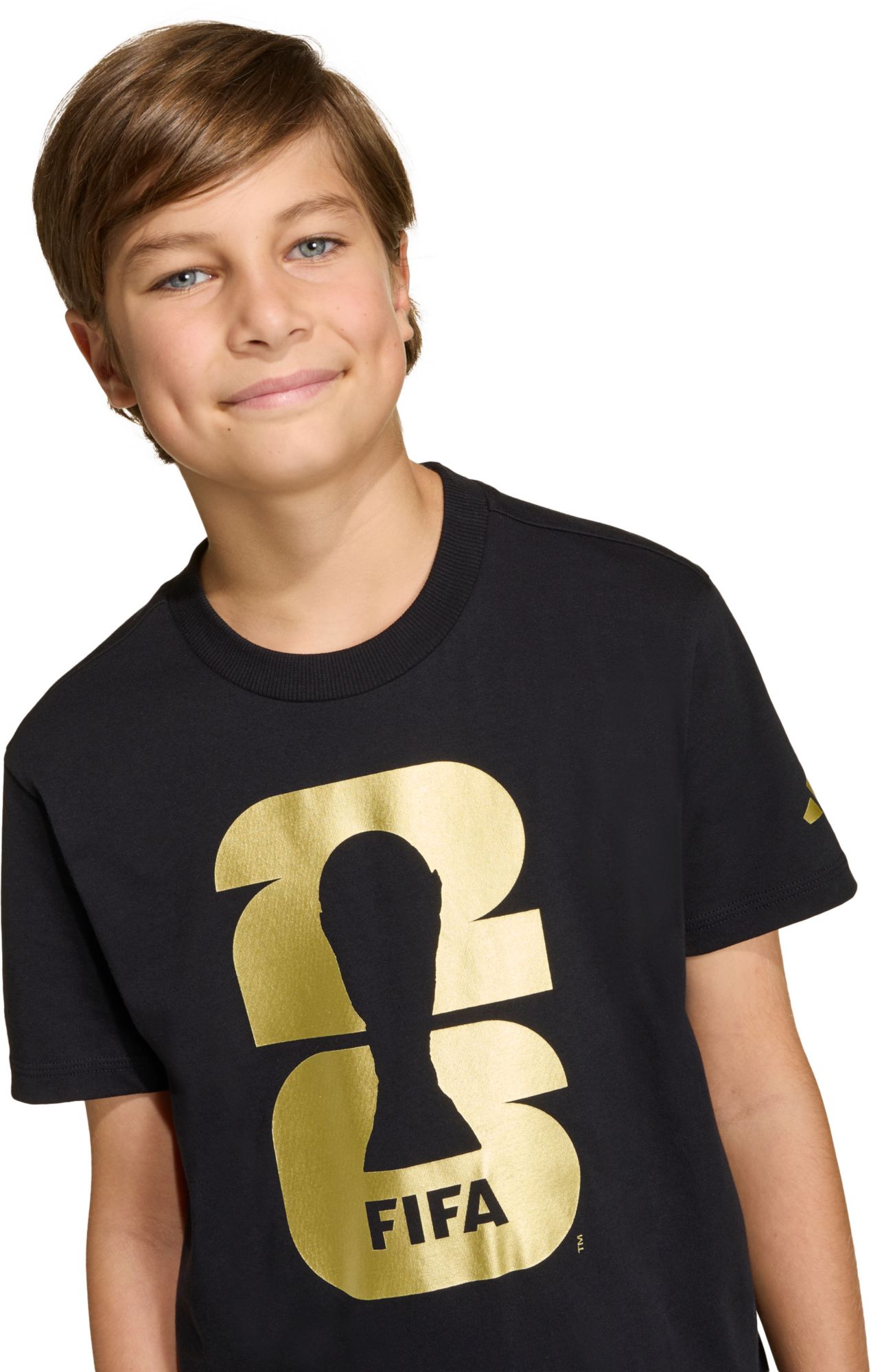 adidas Youth 2026 FIFA World Cup Official Emblem Black T-Shirt product image