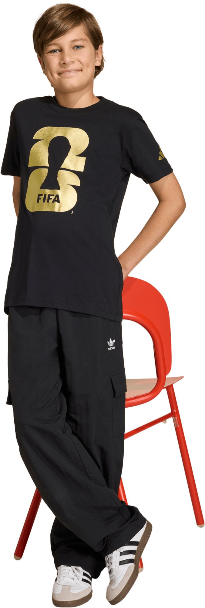 adidas Youth 2026 FIFA World Cup Official Emblem Black T-Shirt product image