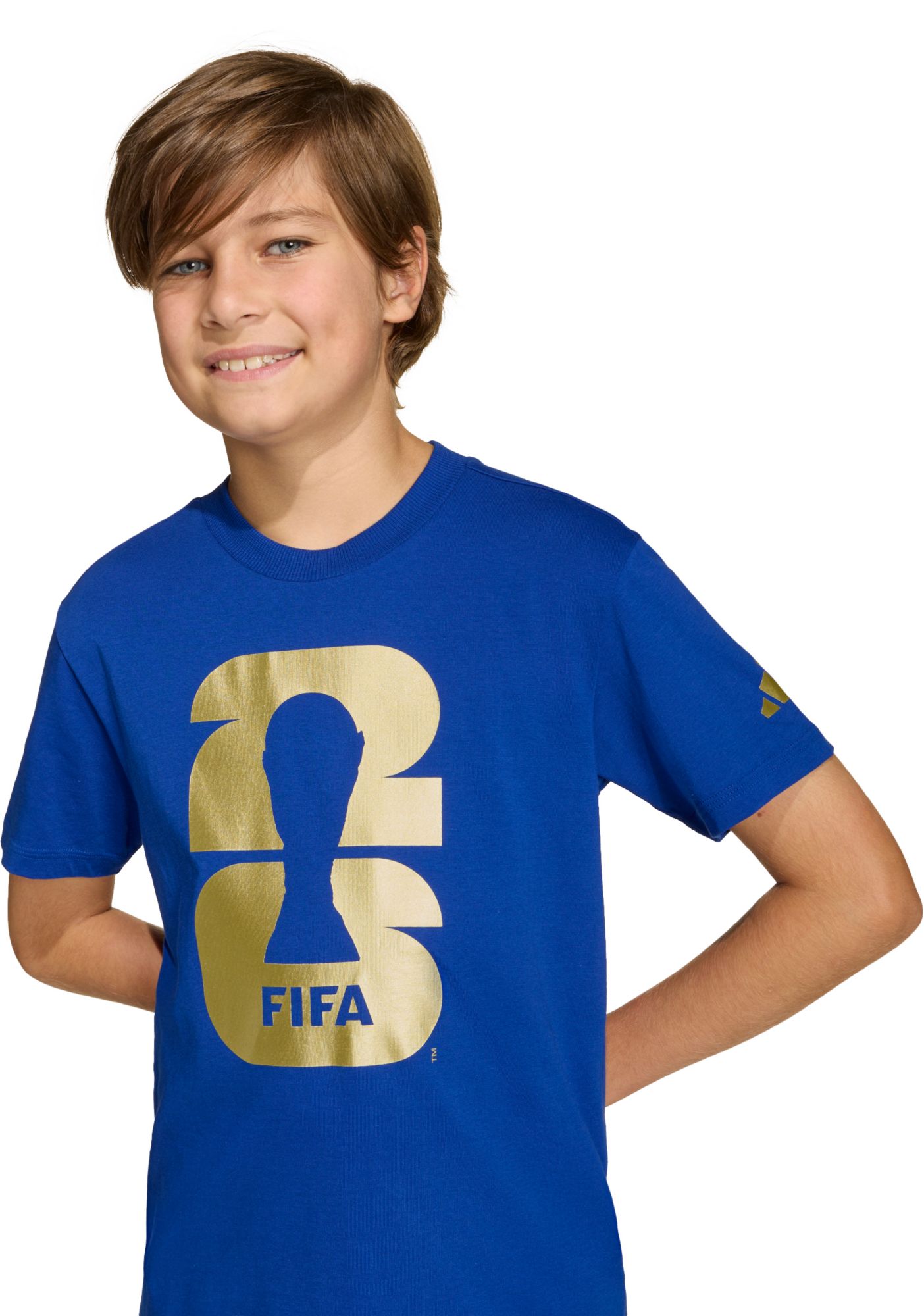 adidas Youth 2026 FIFA World Cup Official Emblem Royal T-Shirt product image