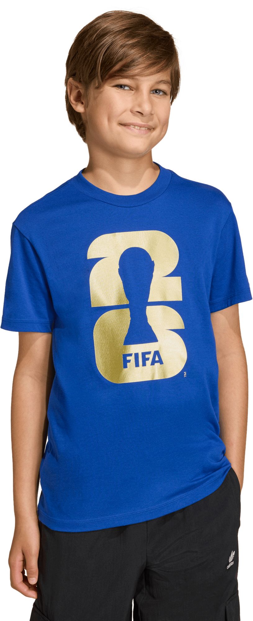 adidas Youth 2026 FIFA World Cup Official Emblem Royal T-Shirt product image