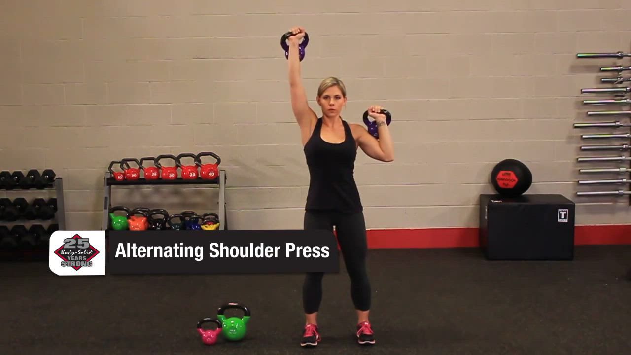 Body-Solid 5-30 lb. Vinyl Kettlebell Set with Rack product