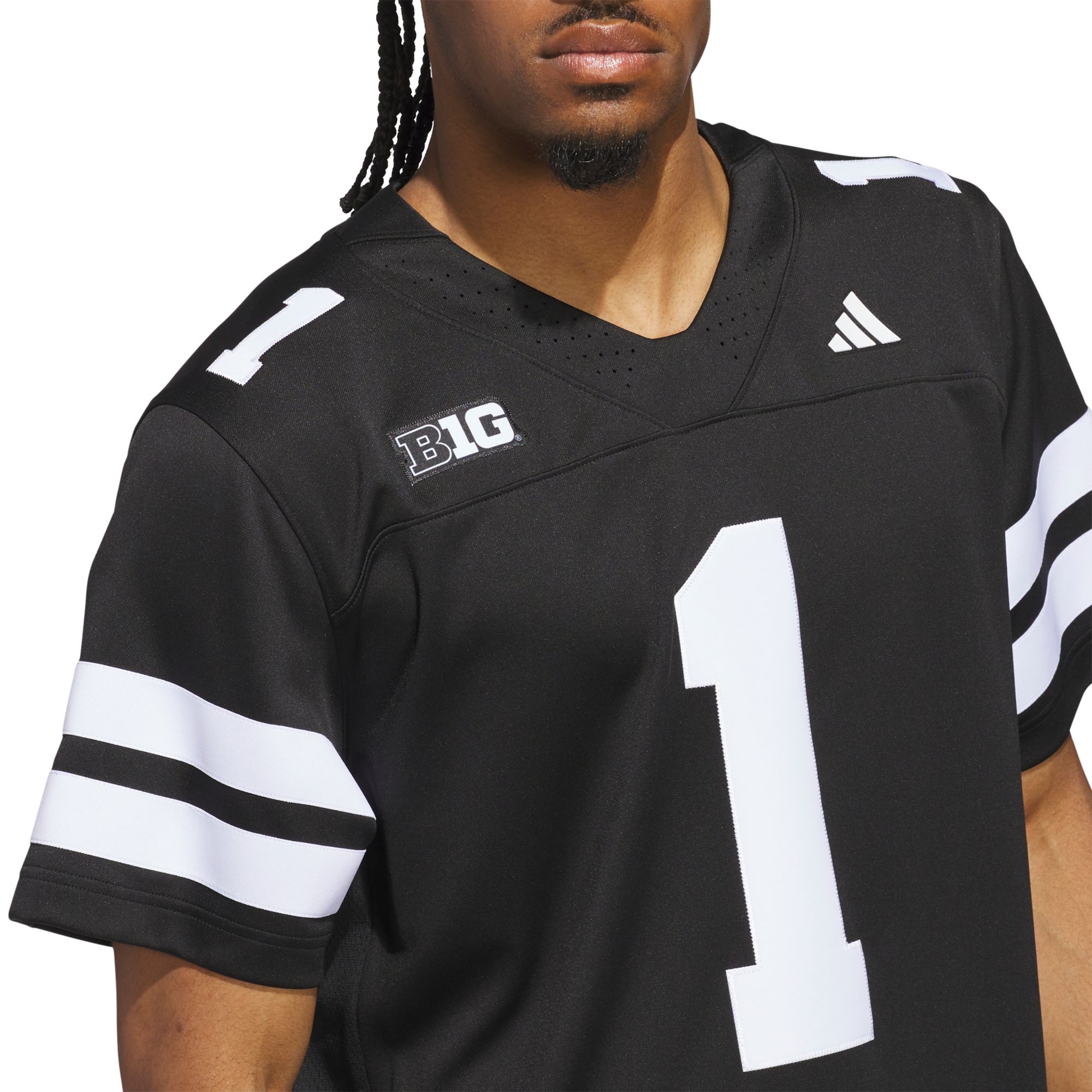 adidas Men's Nebraska Cornhuskers Black Strategy Blackout Alternate Jersey product image