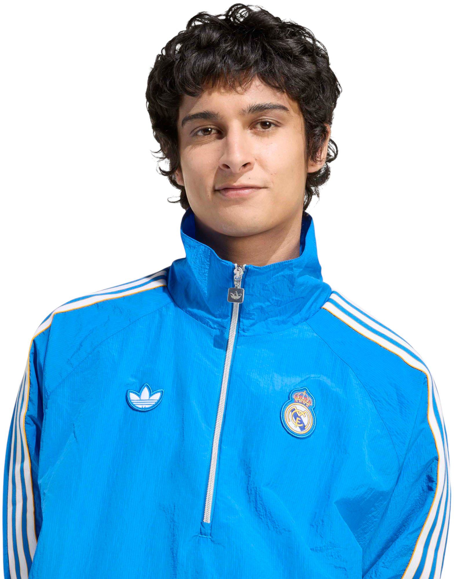 adidas Men's Real Madrid 2025 Blue Third Quarter-Zip Vintage Jacket product image