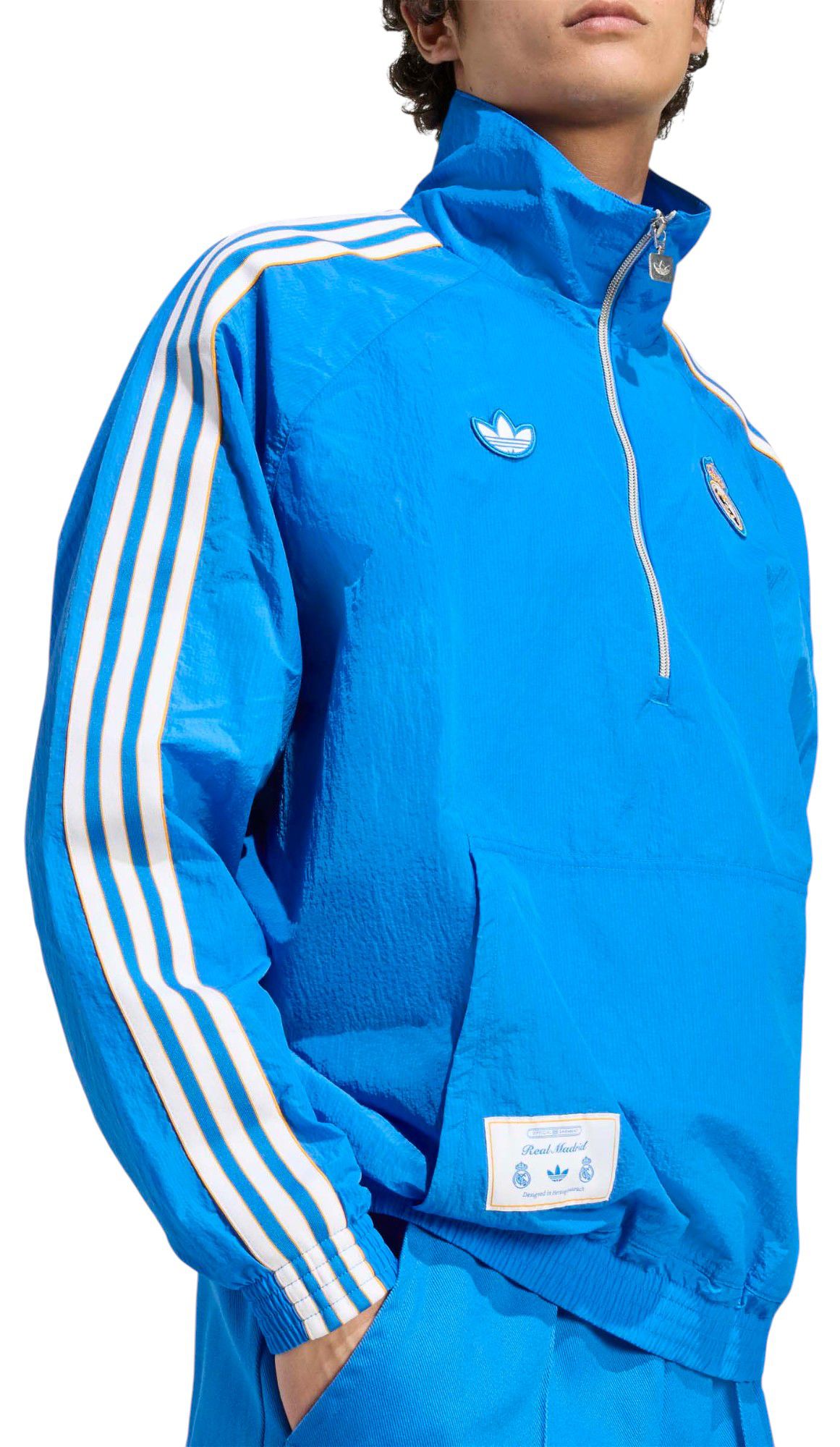 adidas Men's Real Madrid 2025 Blue Third Quarter-Zip Vintage Jacket product image