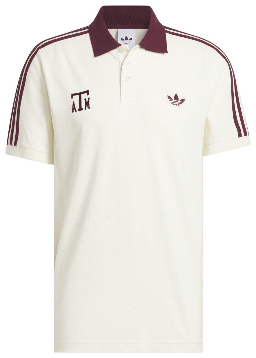 adidas Men's Texas A&M Aggies Cream Trefoil Throwback Polo product image