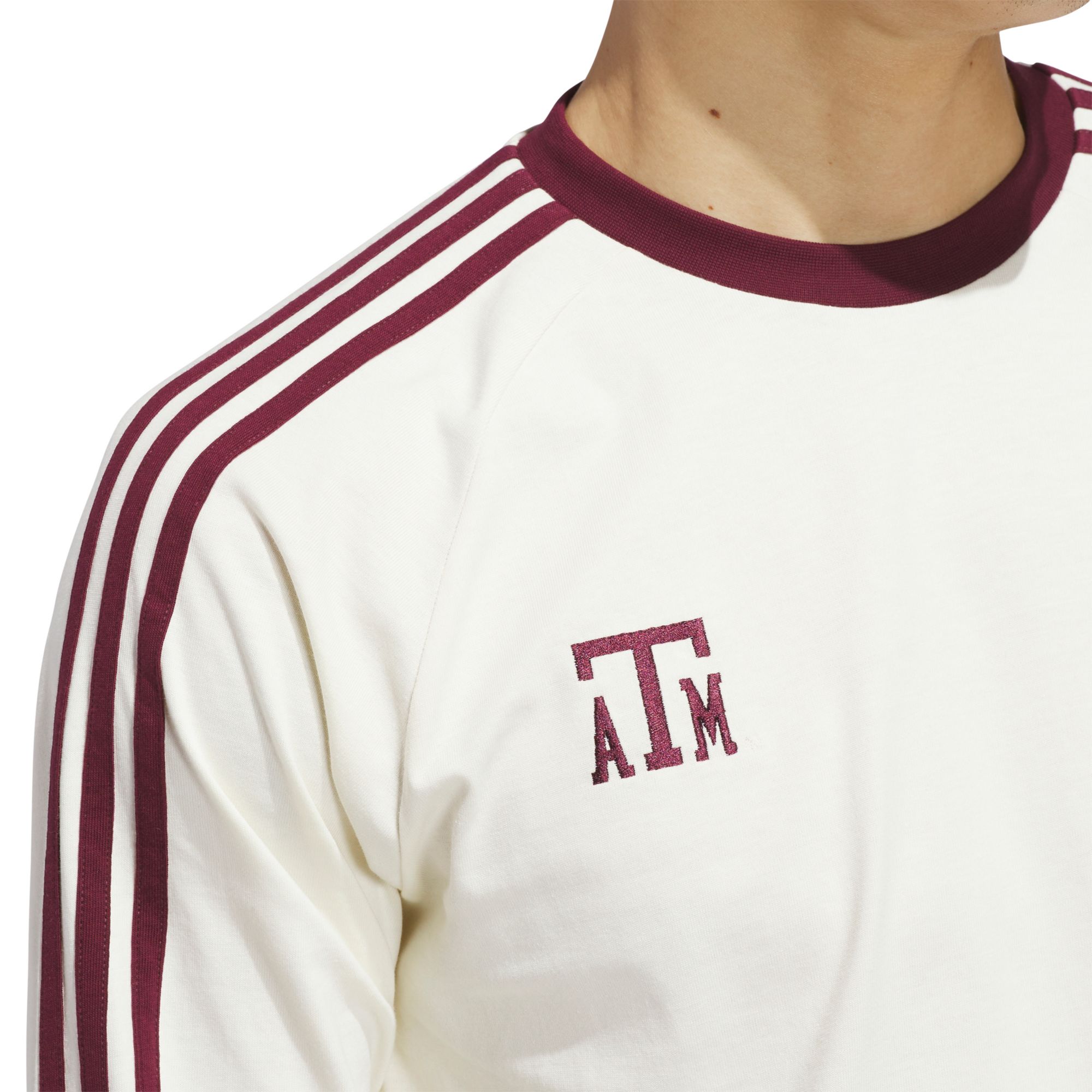 adidas Men's Texas A&M Aggies Cream Trefoil Crew Pullover Sweatshirt product image