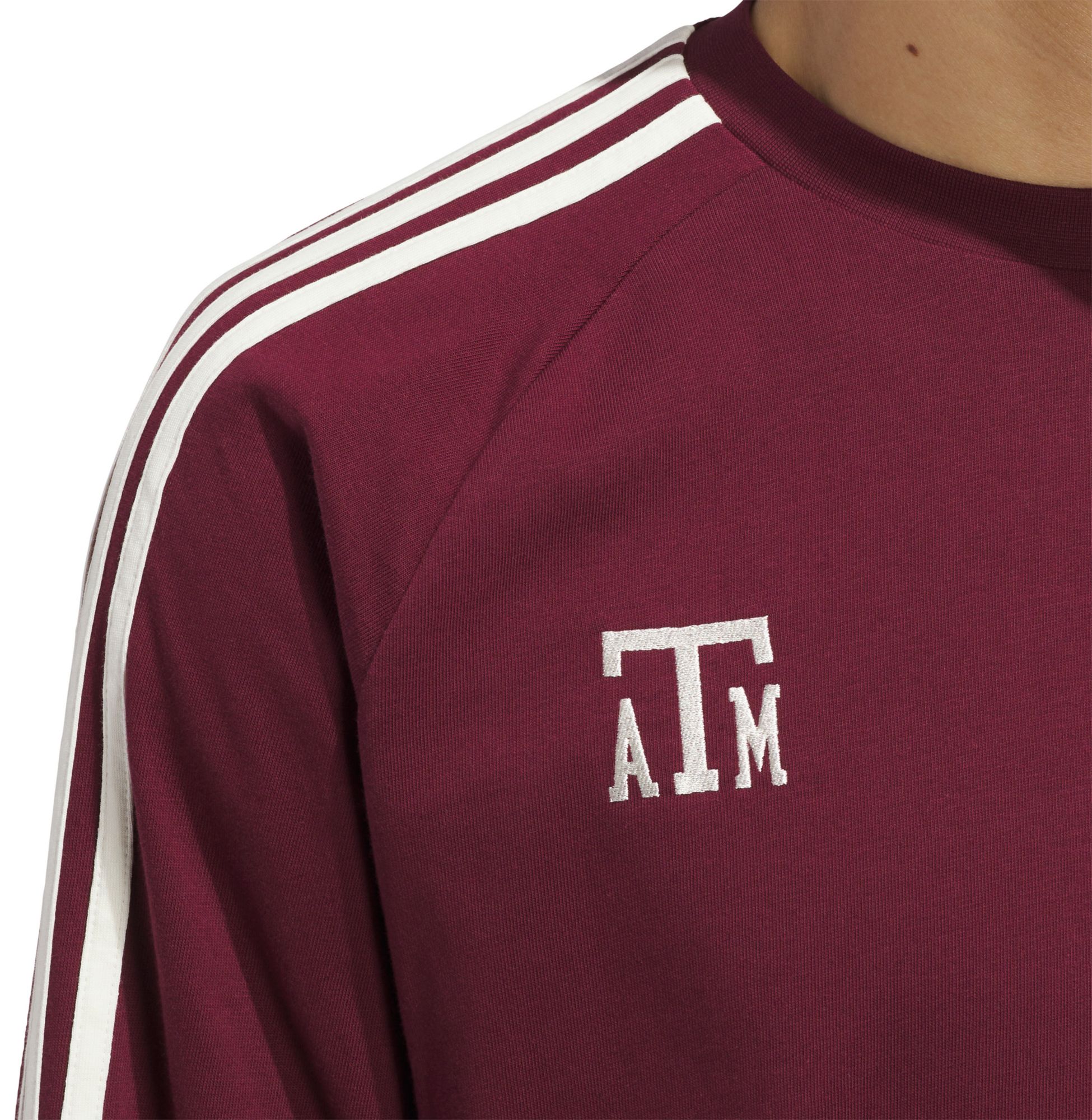 adidas Men's Texas A&M Aggies Maroon Trefoil Crew Pullover Sweatshirt product image