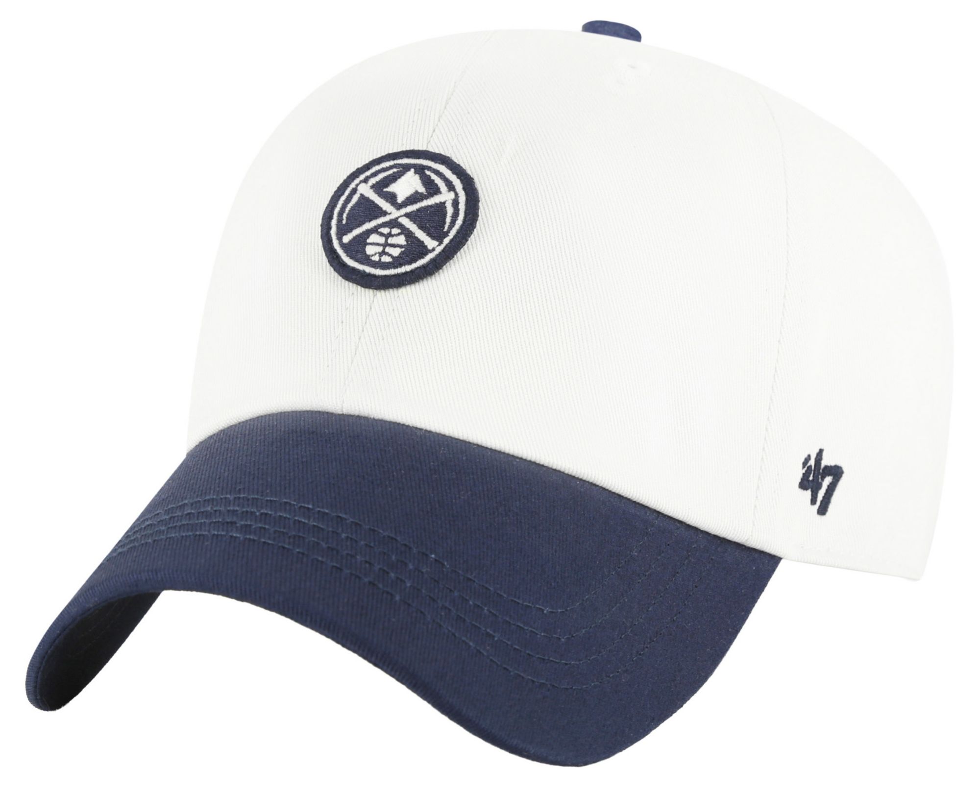 '47 Adult Denver Nuggets Off White Two Tone Contemporary Clean Up Adjustable Hat product image