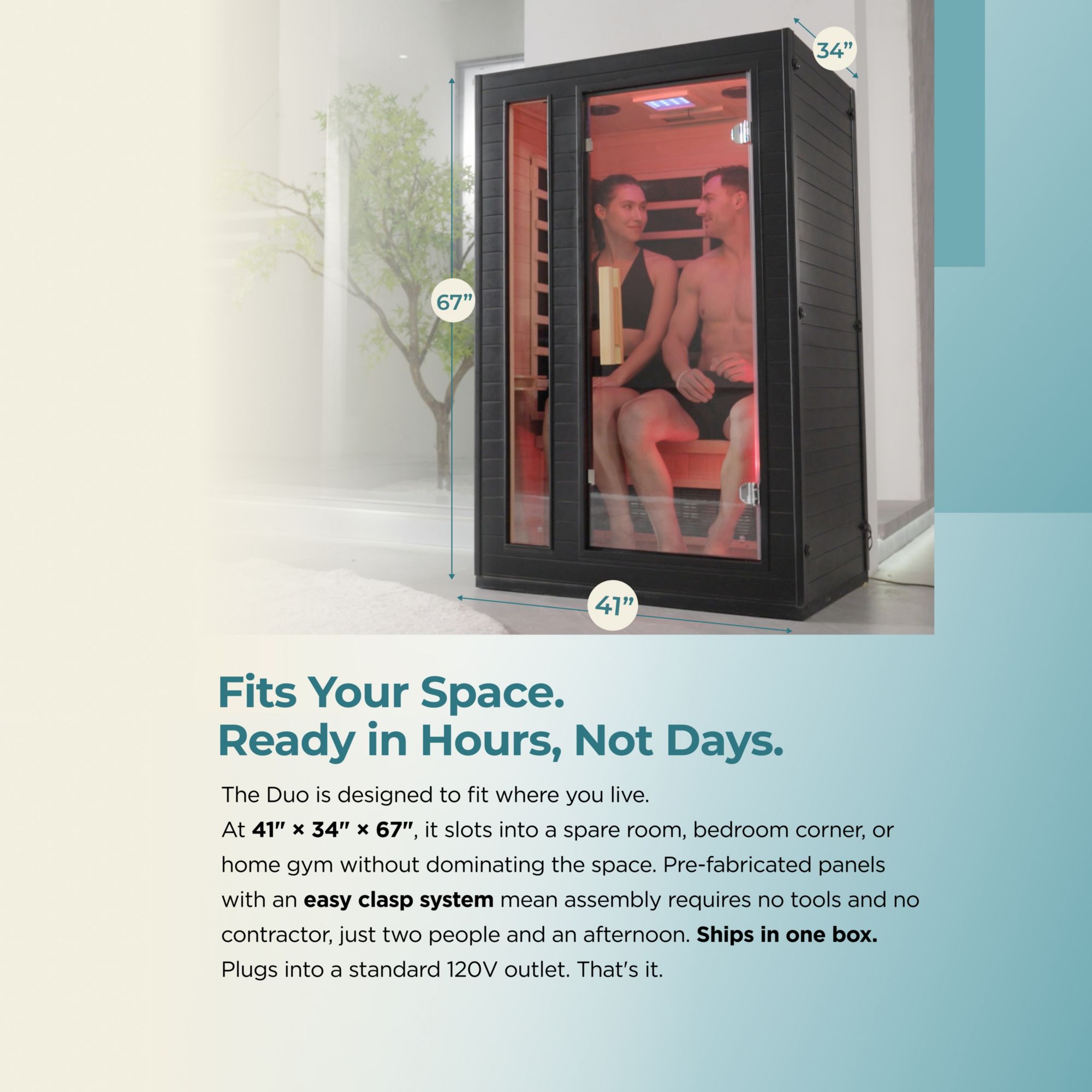 EZlife Duo 2-Person Full Spectrum Sauna product image