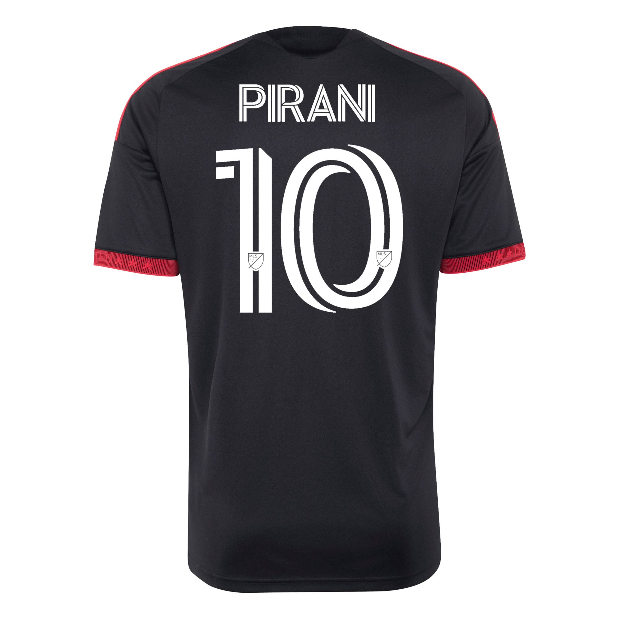 adidas Adult D.C. United Gabriel Pirani #10 2026 Primary Replica 'Black-and-Red Kit' Jersey product image