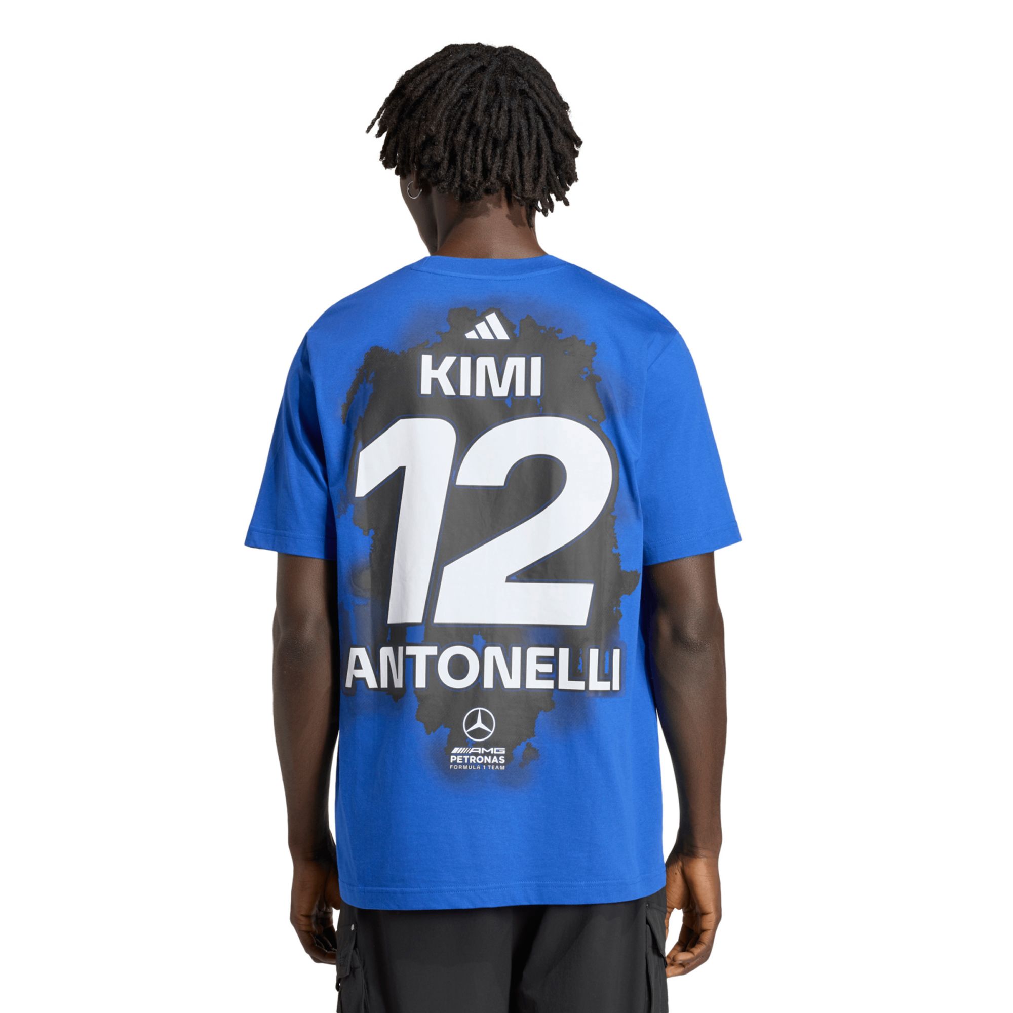 adidas Men's F1 Mercedes Kimi Antonelli #12 Blue T-Shirt product image