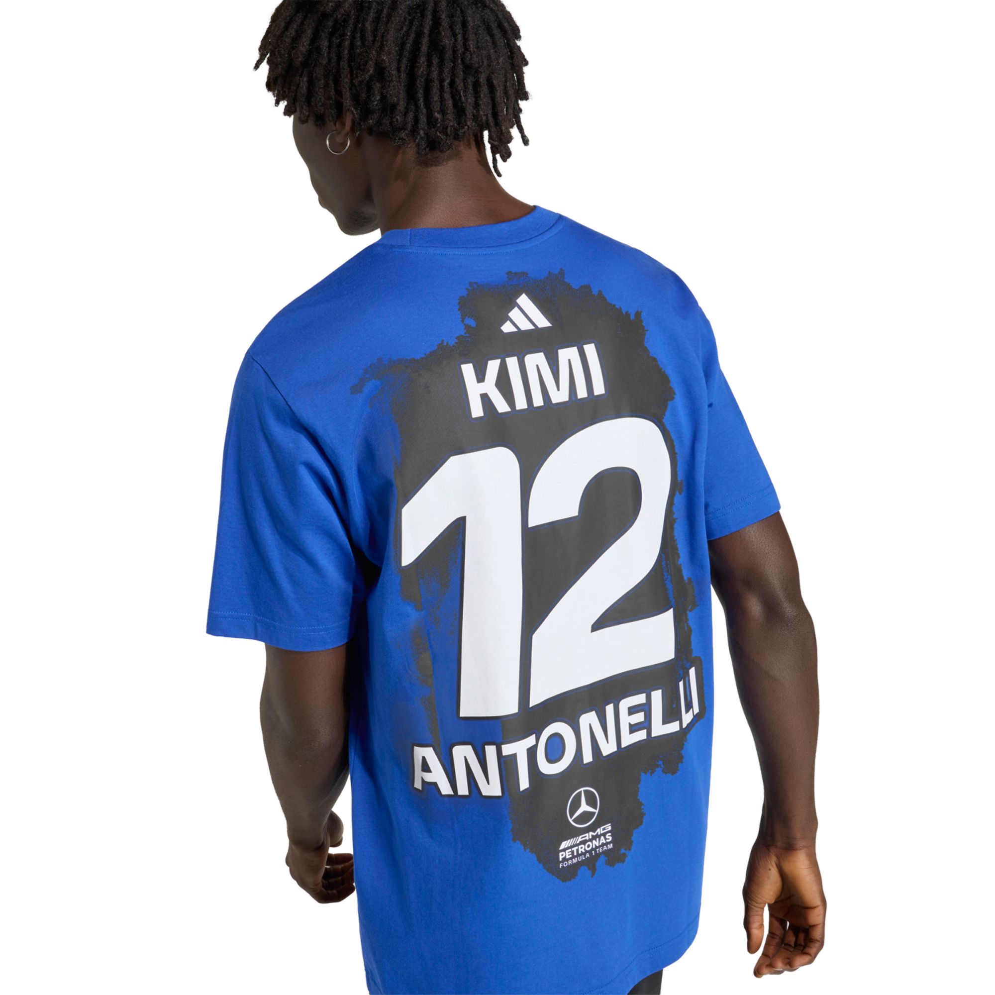 adidas Men's F1 Mercedes Kimi Antonelli #12 Blue T-Shirt product image