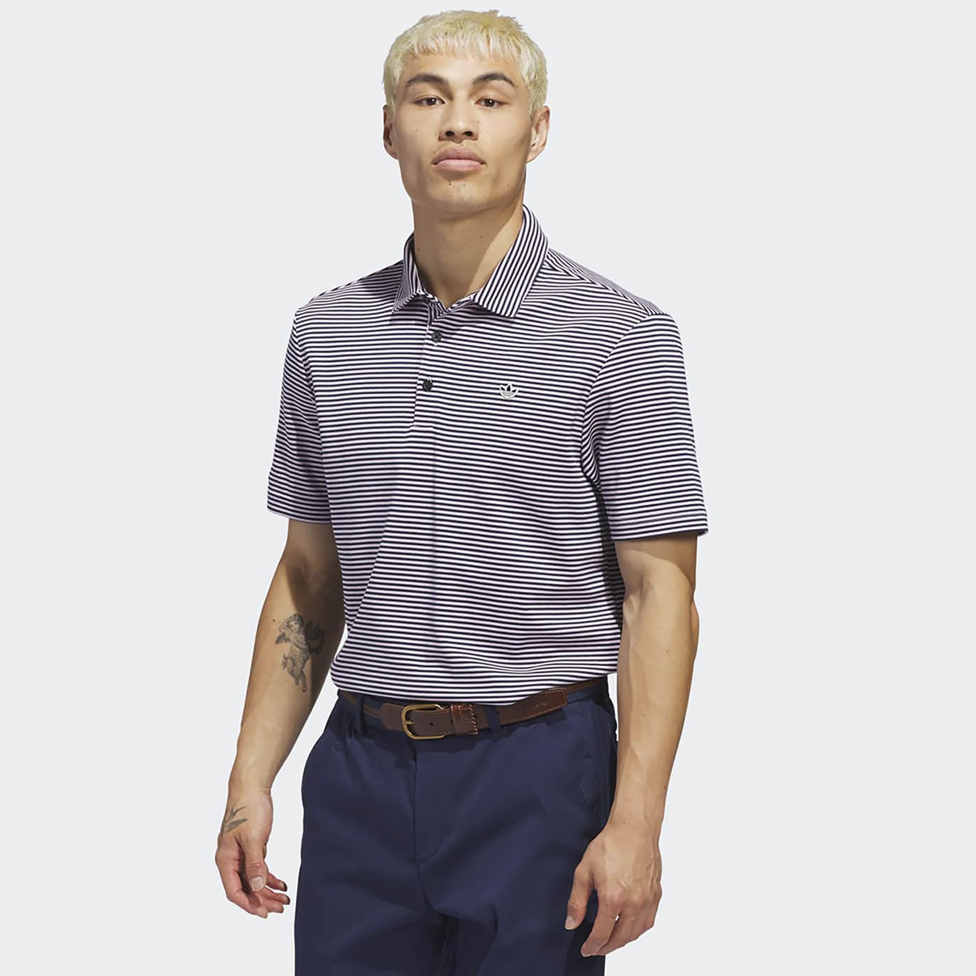 adidas Originals Mens Short sleeve Striped Pique Golf Polo product image