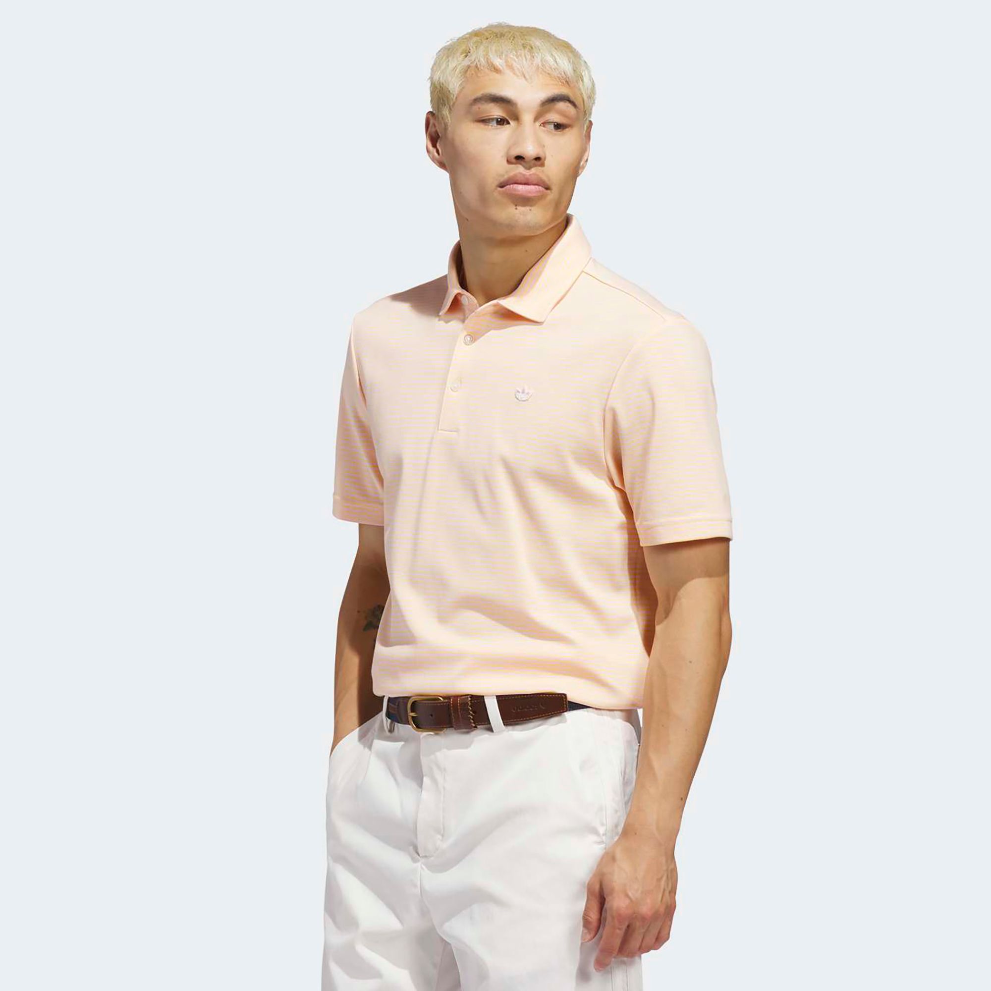 adidas Originals Mens Short sleeve Striped Pique Golf Polo product image