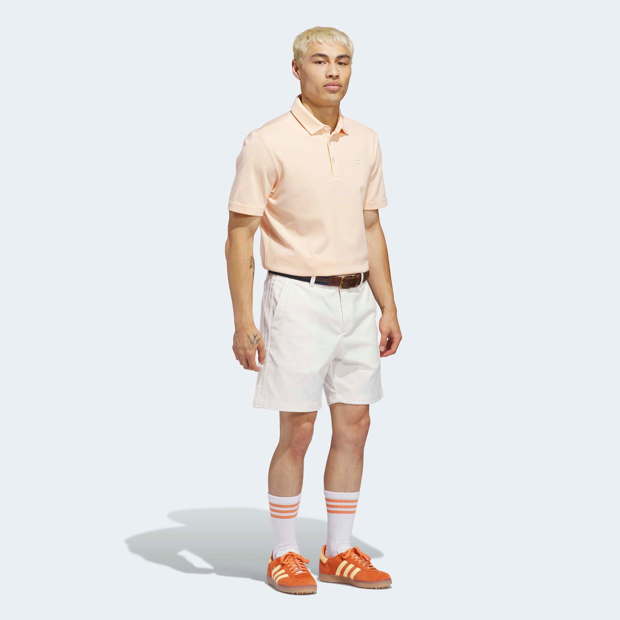 adidas Originals Mens Short sleeve Striped Pique Golf Polo product image