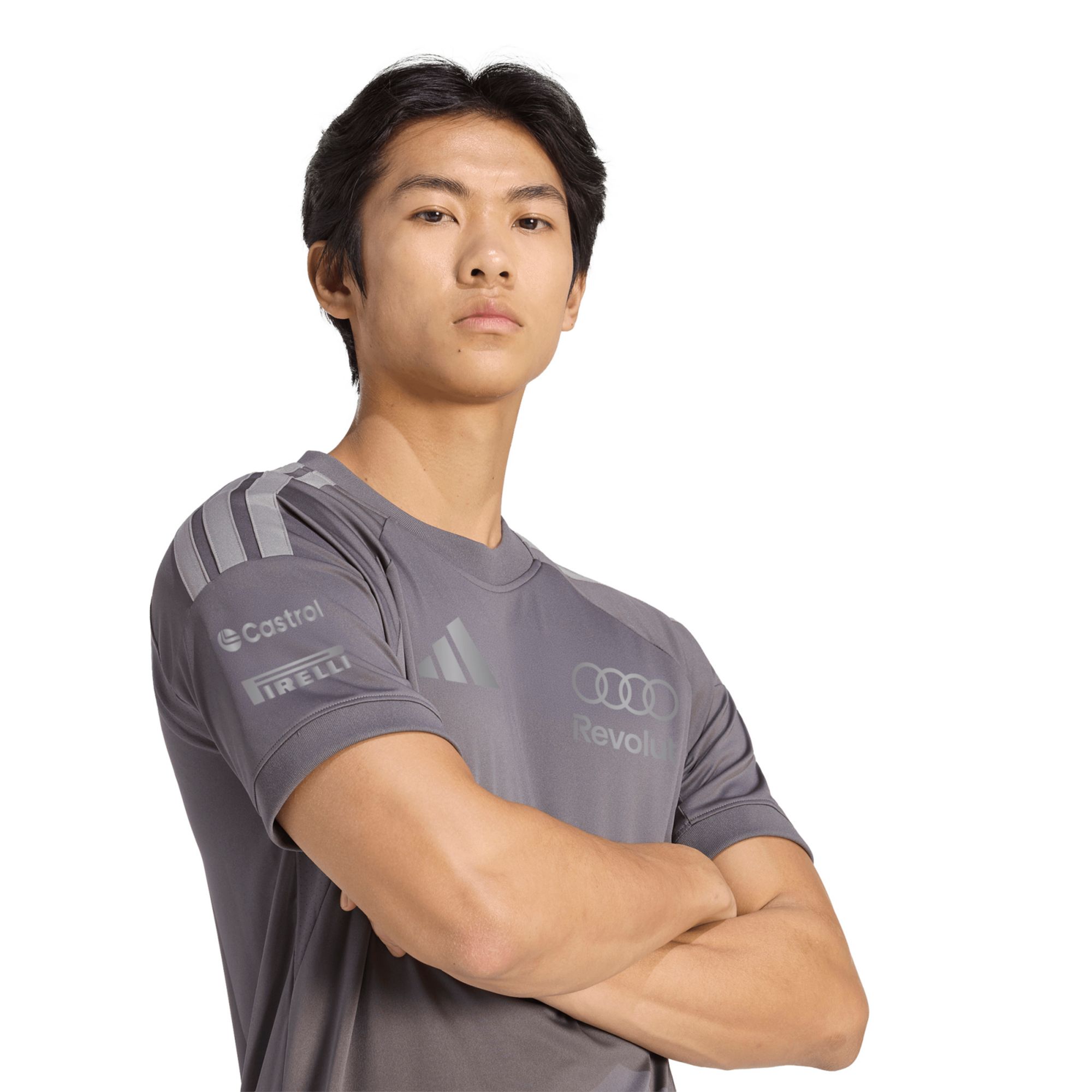 adidas Men's F1 Audi Replica Driver Grey Jersey product image