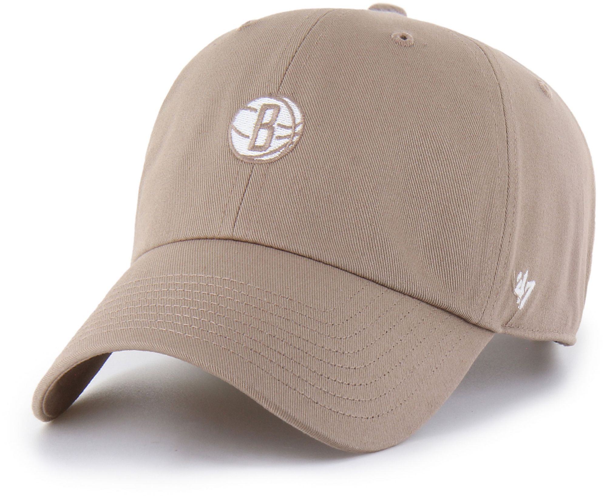 '47 Adult Brooklyn Nets Brown Contemporary Basics Foundational Logo Clean Up Adjustable Hat product image