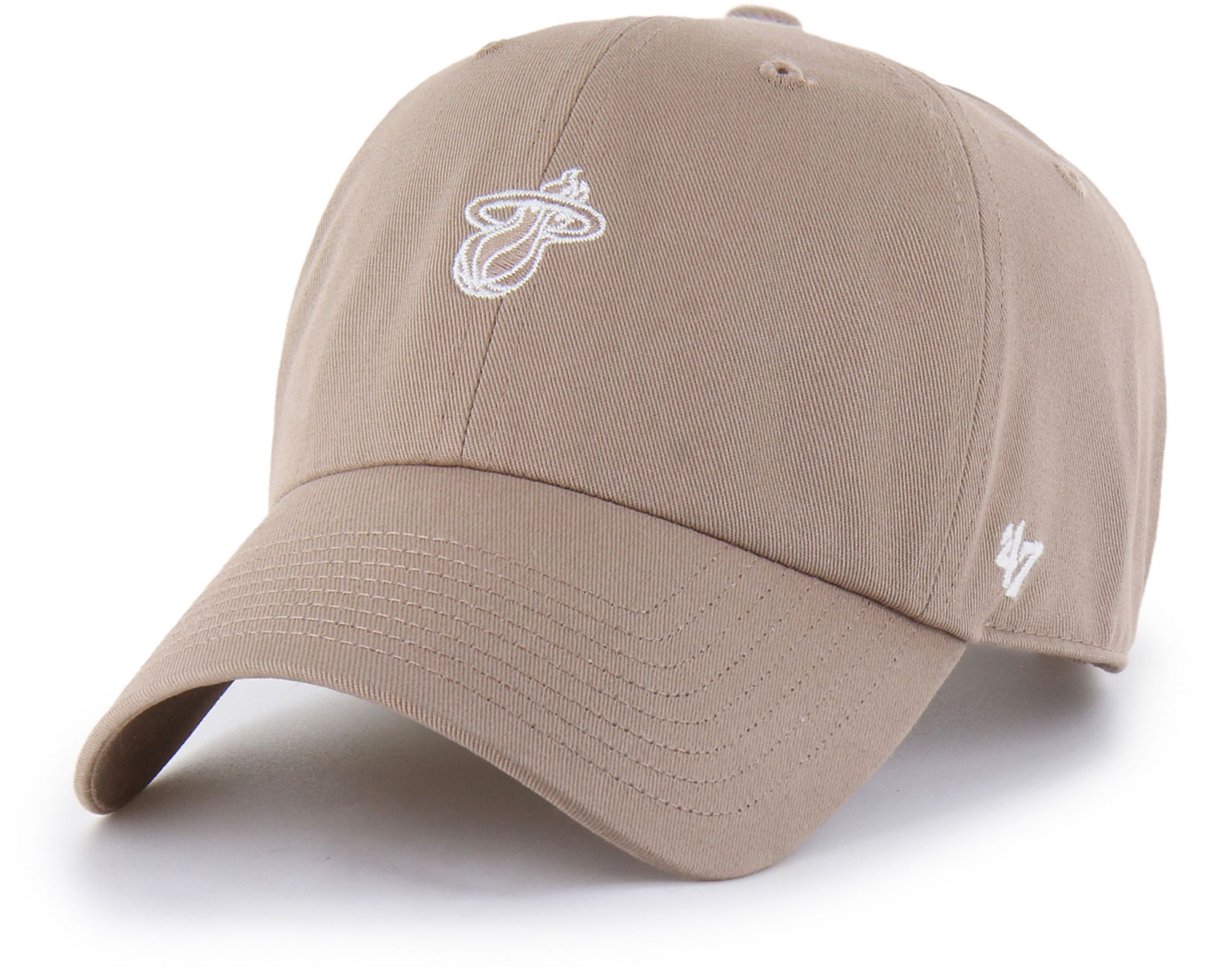 '47 Adult Miami Heat Brown Contemporary Basics Foundational Logo Clean Up Adjustable Hat product image